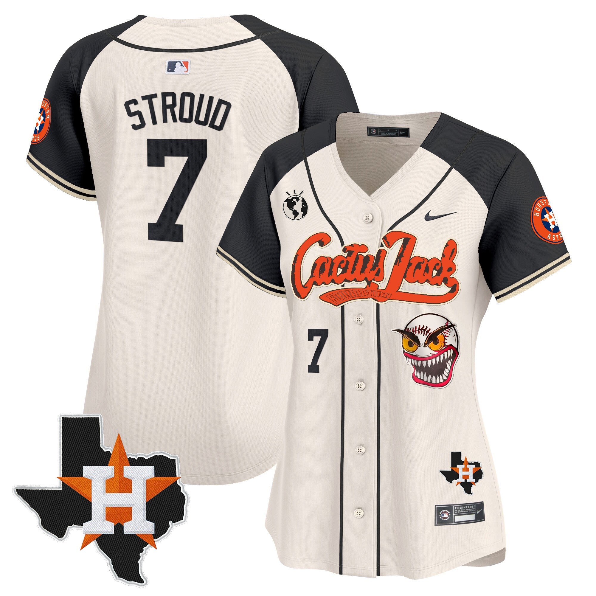 Women’s Houston Cactus Jack Patch Vapor Premier Limited Jersey V6 – Stitched