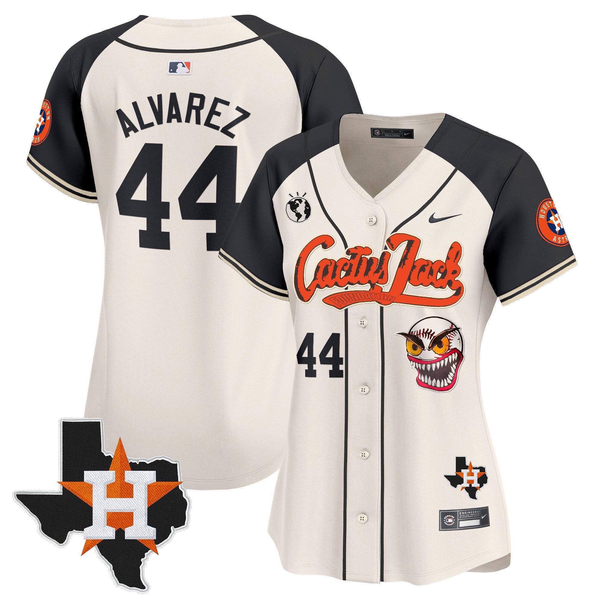 Women’s Houston Cactus Jack Patch Vapor Premier Limited Jersey V6 – Stitched