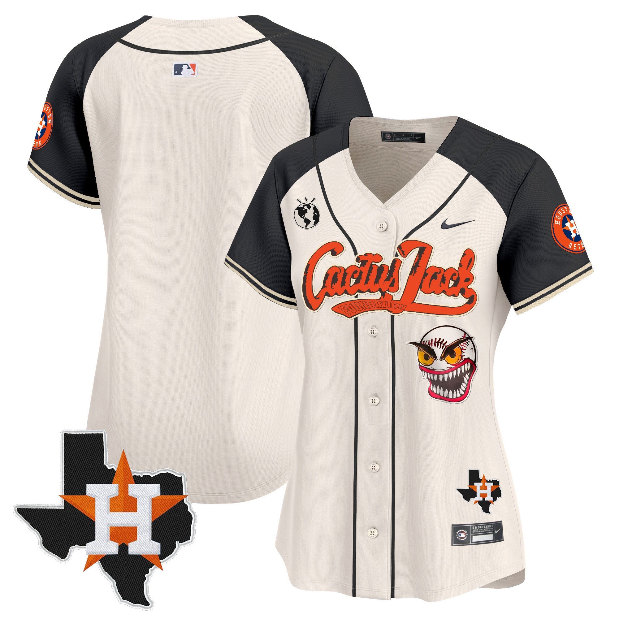 Women’s Houston Cactus Jack Patch Vapor Premier Limited Jersey V6 – Stitched
