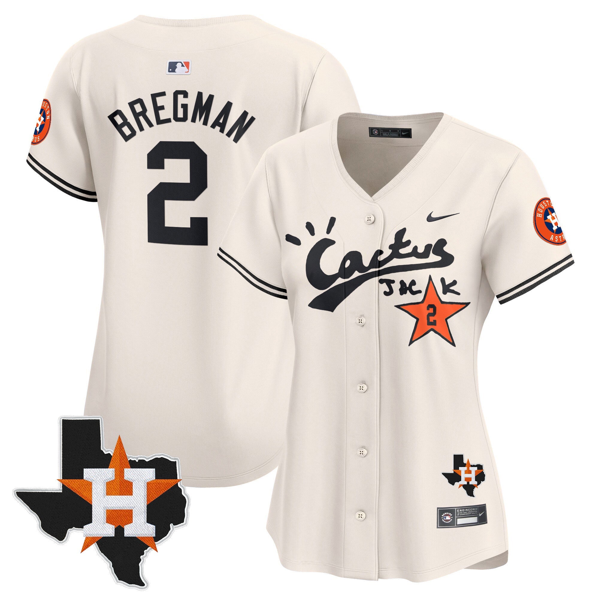 Women’s Houston Cactus Jack Patch Vapor Premier Limited Jersey V7 – Stitched