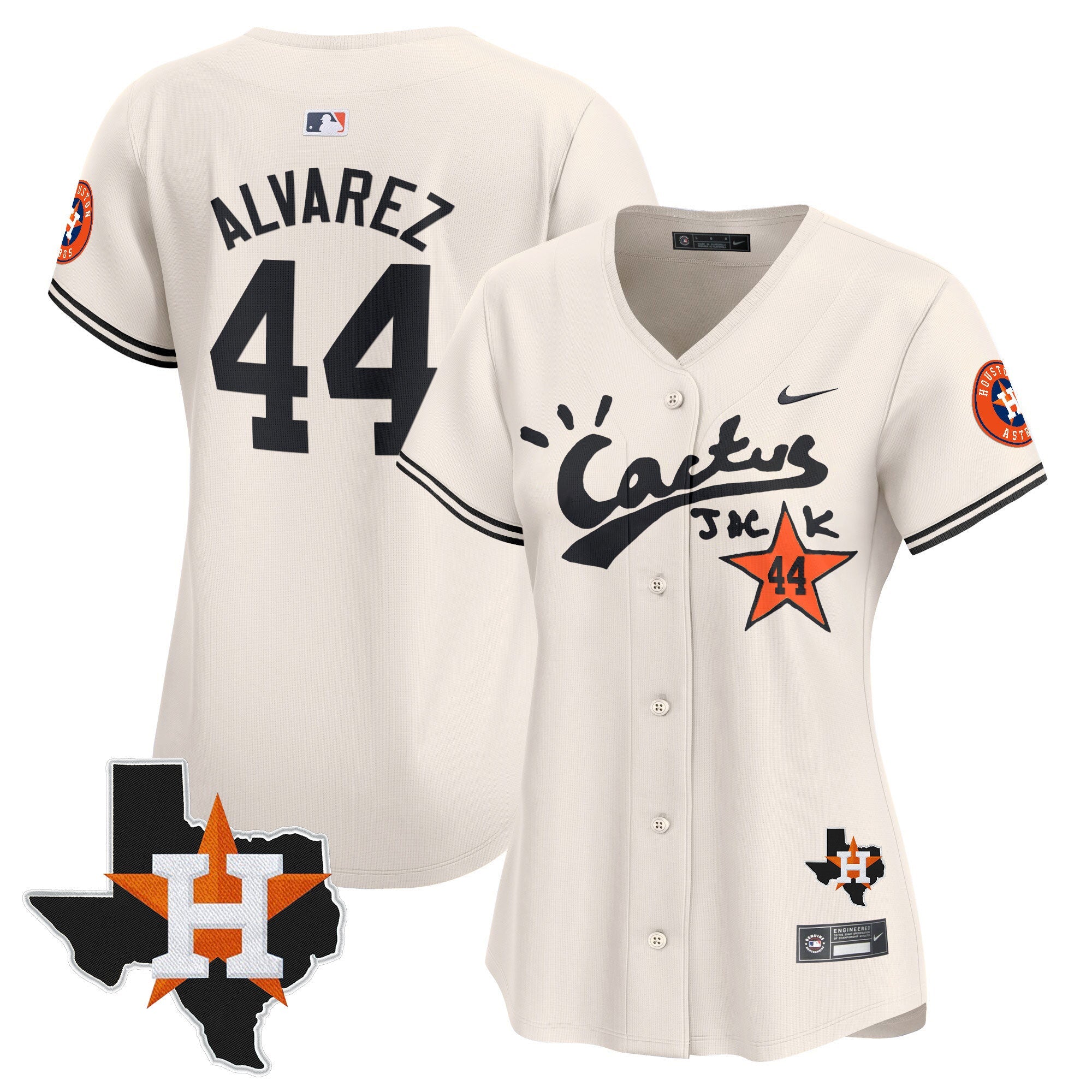 Women’s Houston Cactus Jack Patch Vapor Premier Limited Jersey V7 – Stitched