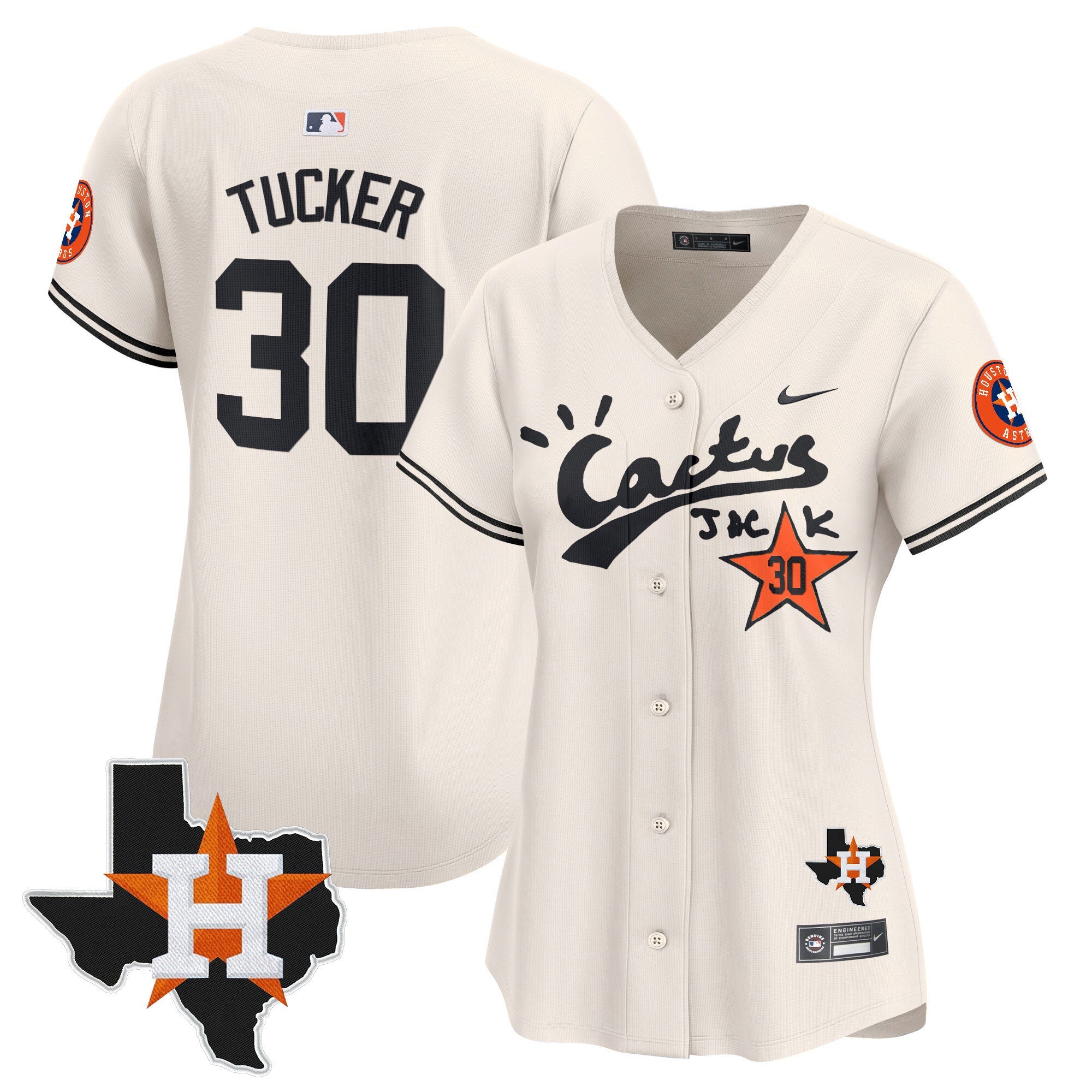 Women’s Houston Cactus Jack Patch Vapor Premier Limited Jersey V7 – Stitched