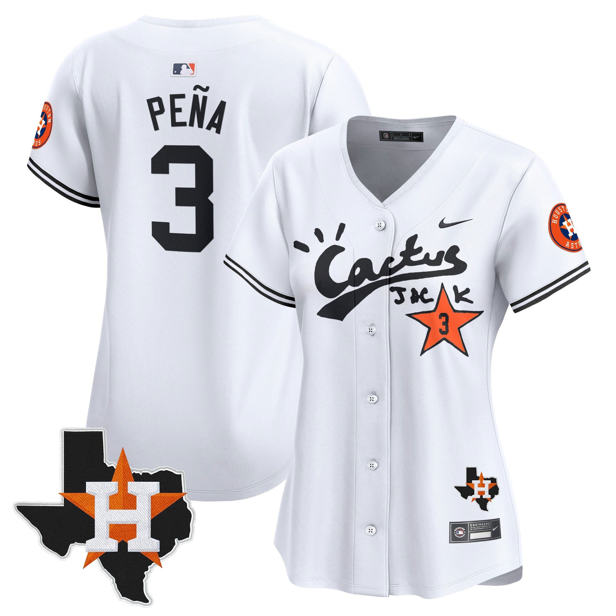 Women’s Houston Cactus Jack Patch Vapor Premier Limited Jersey V7 – Stitched
