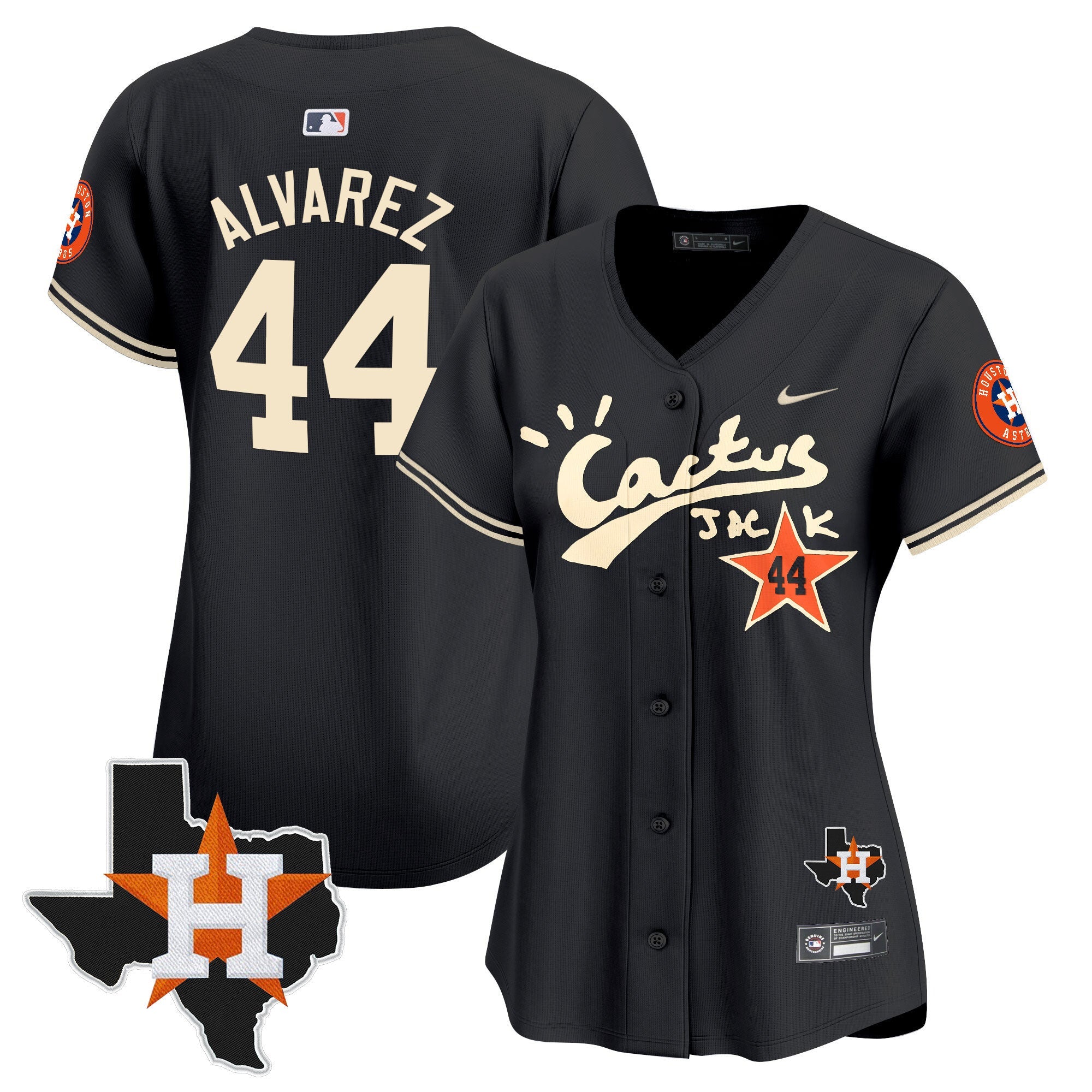 Women’s Houston Cactus Jack Patch Vapor Premier Limited Jersey V7 – Stitched