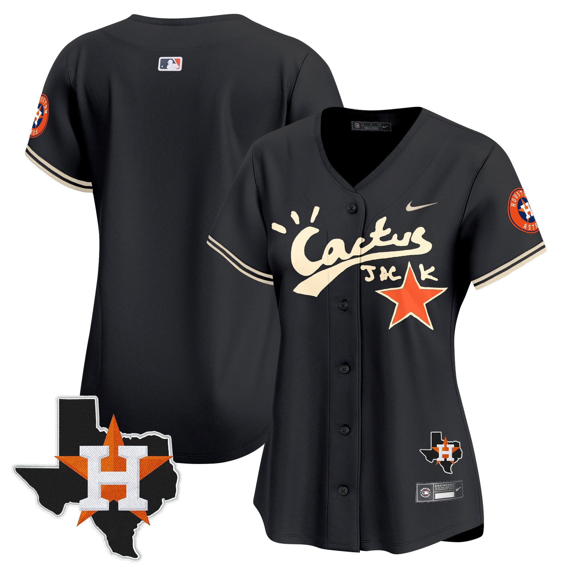 Women’s Houston Cactus Jack Patch Vapor Premier Limited Jersey V7 – Stitched