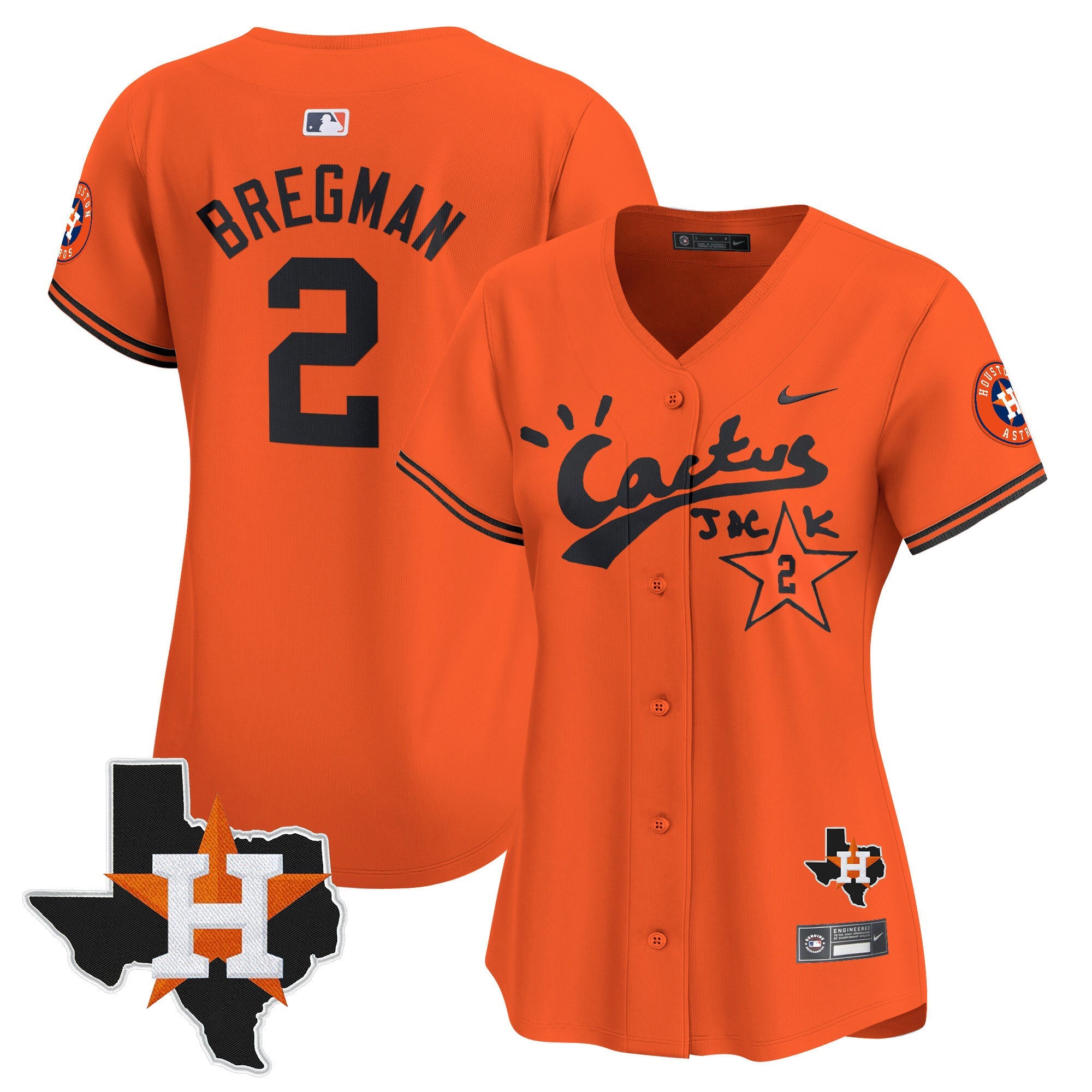 Women’s Houston Cactus Jack Patch Vapor Premier Limited Jersey V7 – Stitched