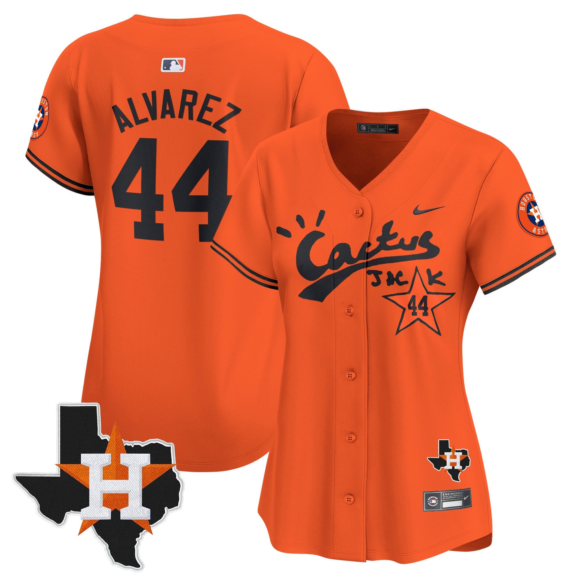 Women’s Houston Cactus Jack Patch Vapor Premier Limited Jersey V7 – Stitched