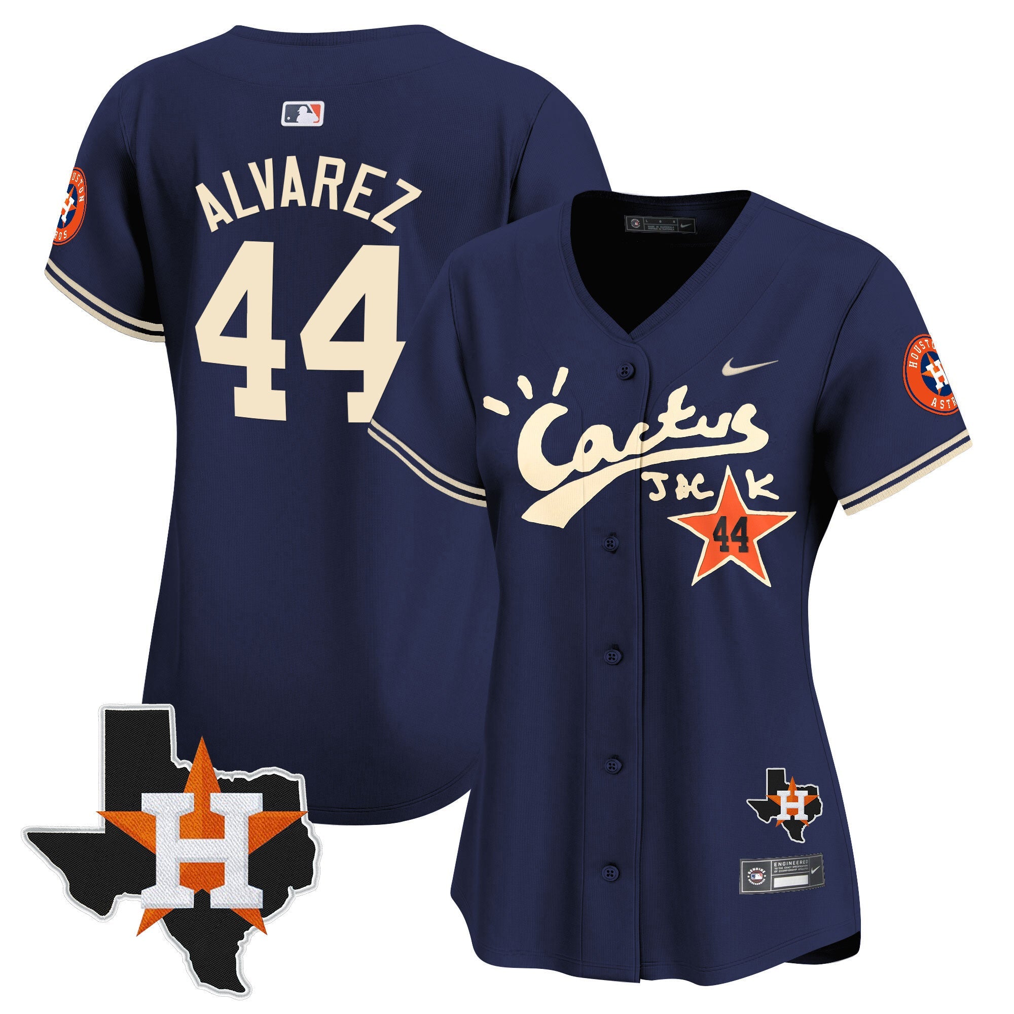 Women’s Houston Cactus Jack Patch Vapor Premier Limited Jersey V7 – Stitched