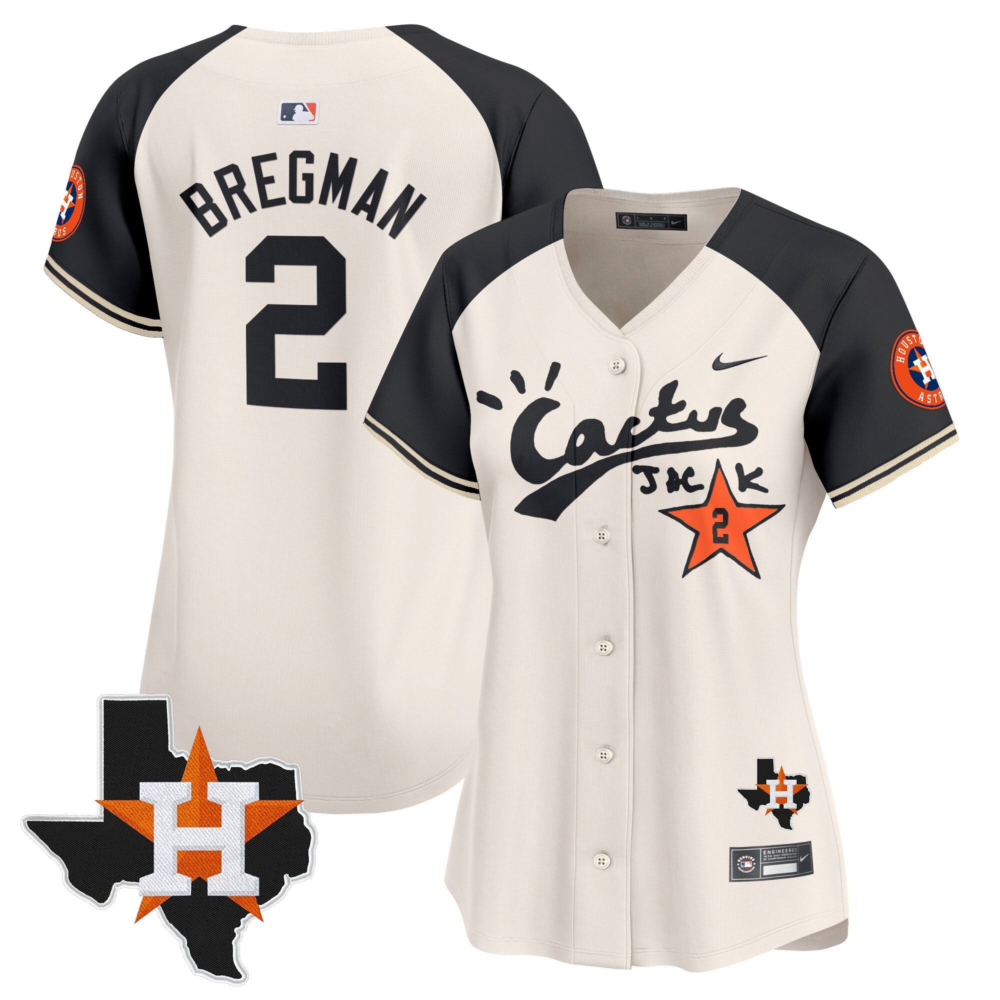 Women’s Houston Cactus Jack Patch Vapor Premier Limited Jersey V7 – Stitched