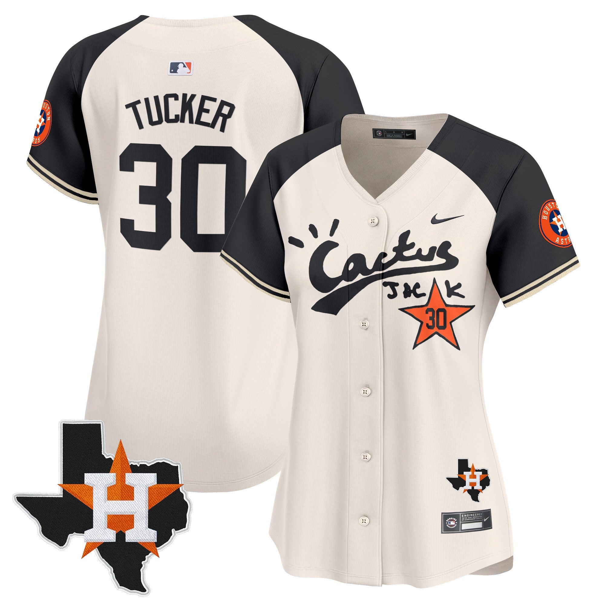 Women’s Houston Cactus Jack Patch Vapor Premier Limited Jersey V7 – Stitched