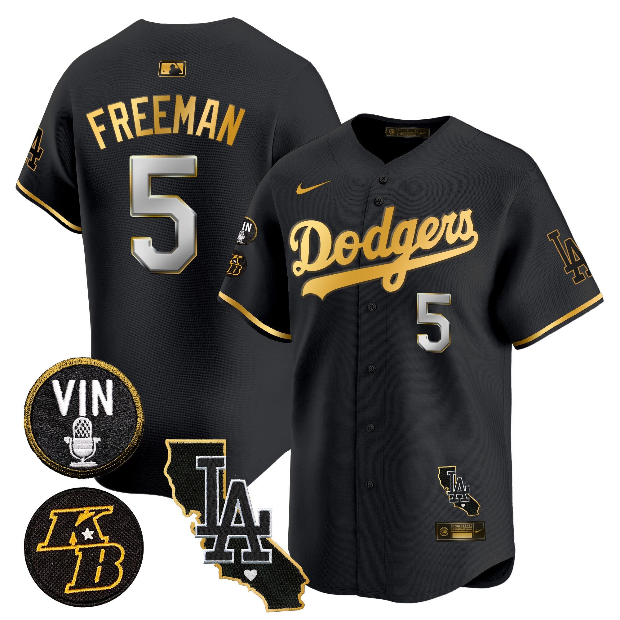 Men’s Vin & Kobe Patch Gold Trim Vapor Premier Limited Jersey V2