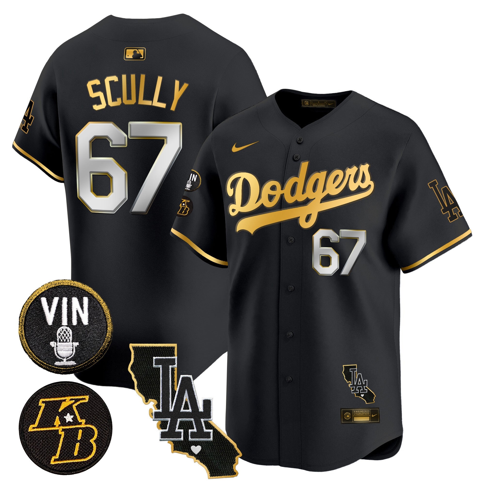 Men’s Vin & Kobe Patch Gold Trim Vapor Premier Limited Jersey V2