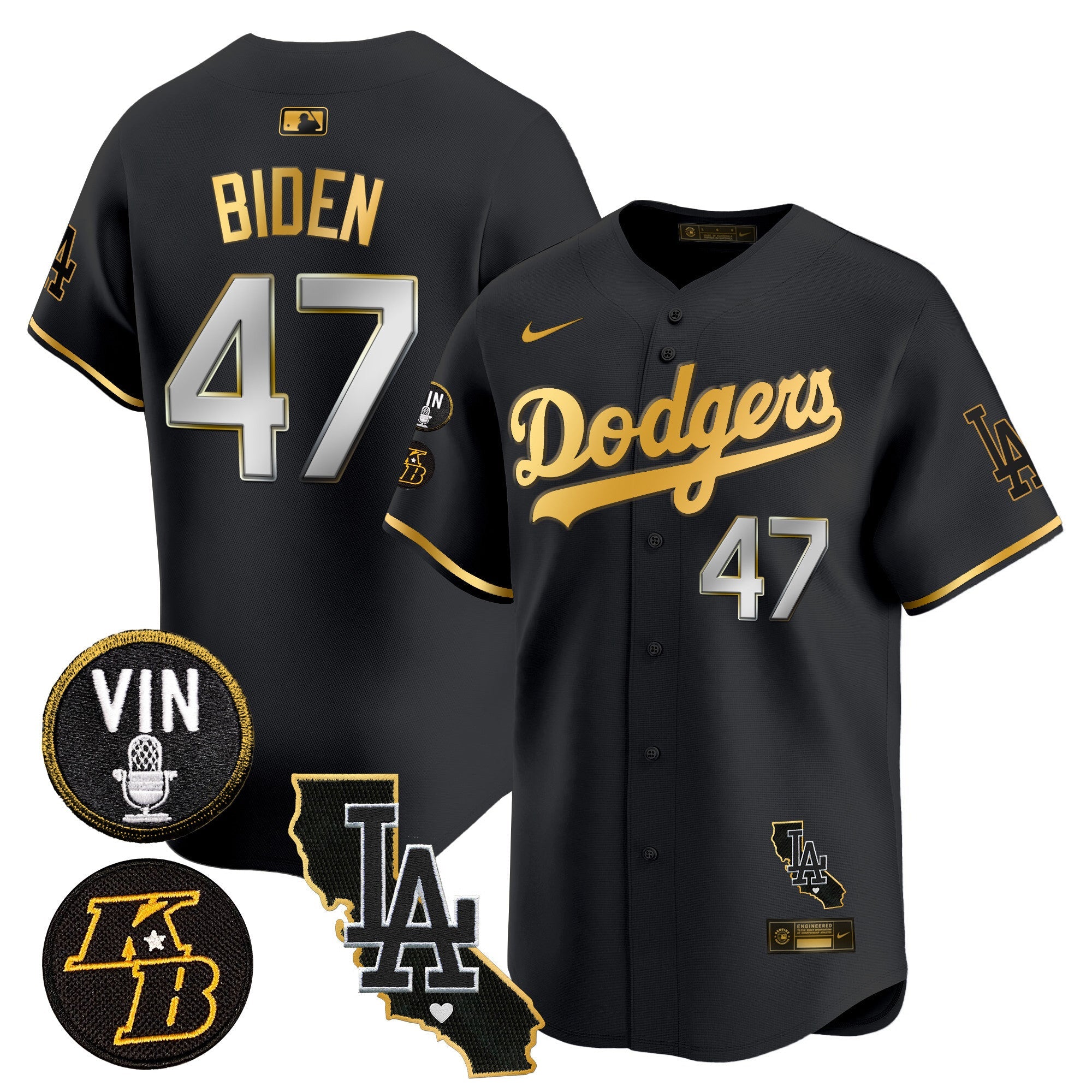 Men’s Vin & Kobe Patch Gold Trim Vapor Premier Limited Jersey V2