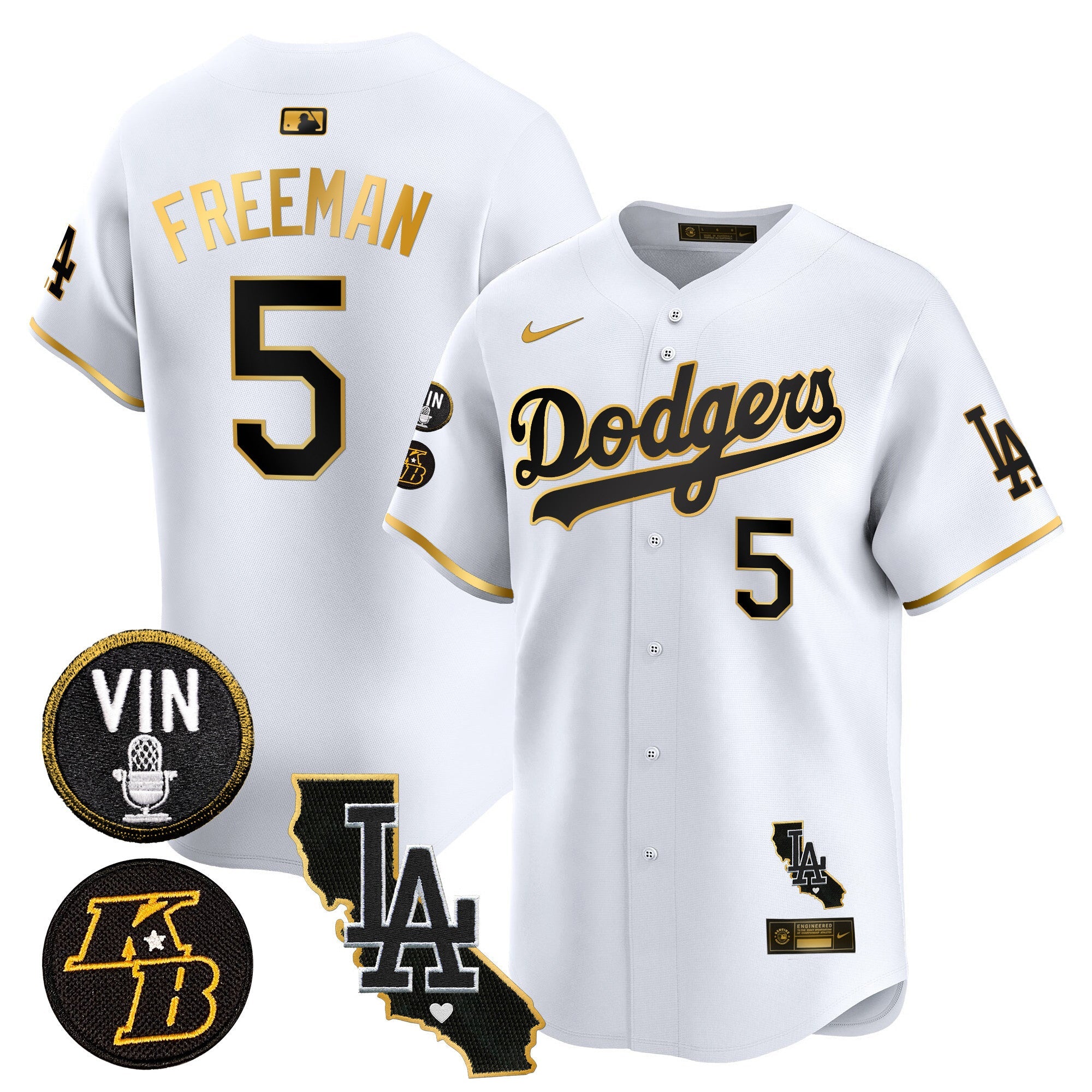Men’s Vin & Kobe Patch Gold Trim Vapor Premier Limited Jersey V2