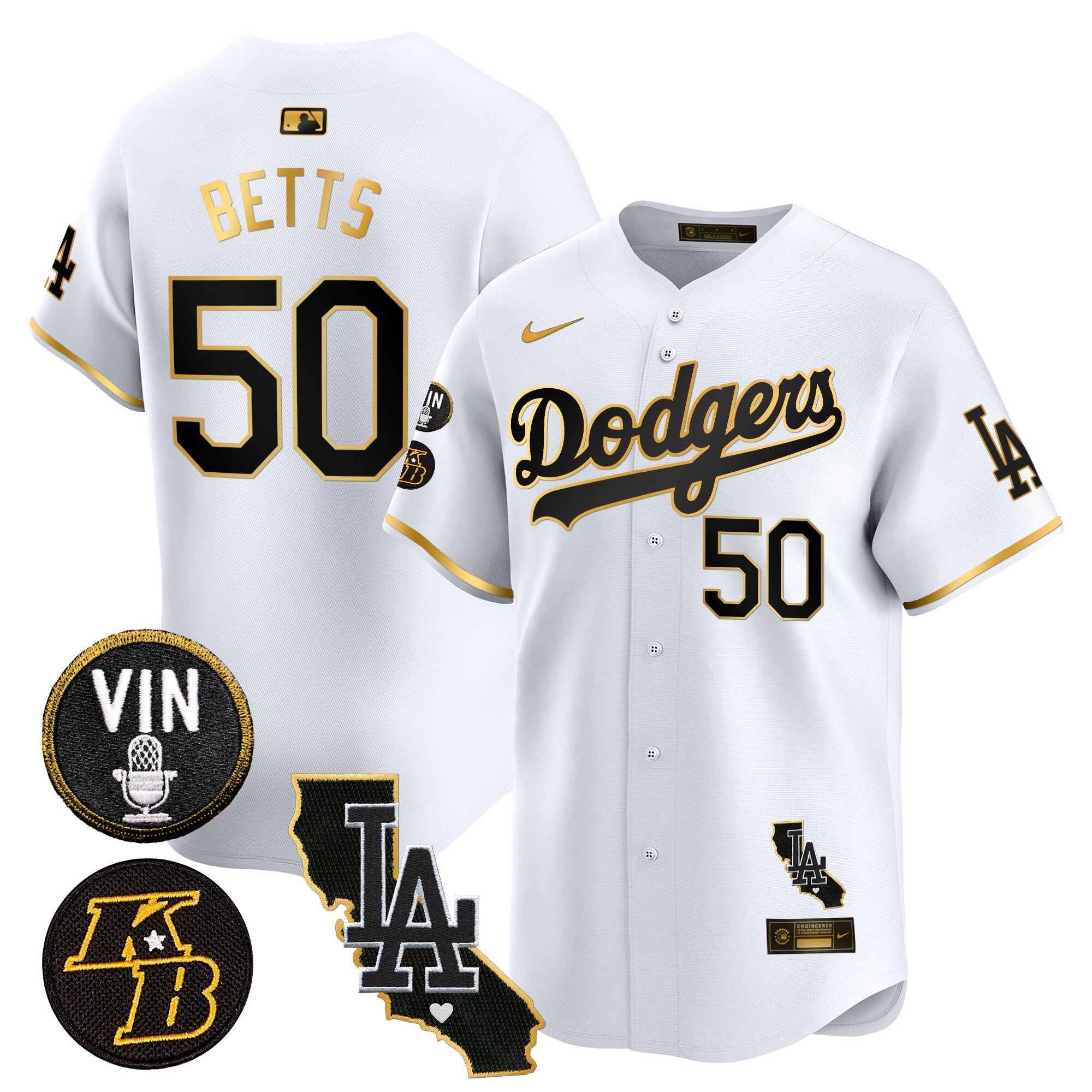 Men’s Vin & Kobe Patch Gold Trim Vapor Premier Limited Jersey V2