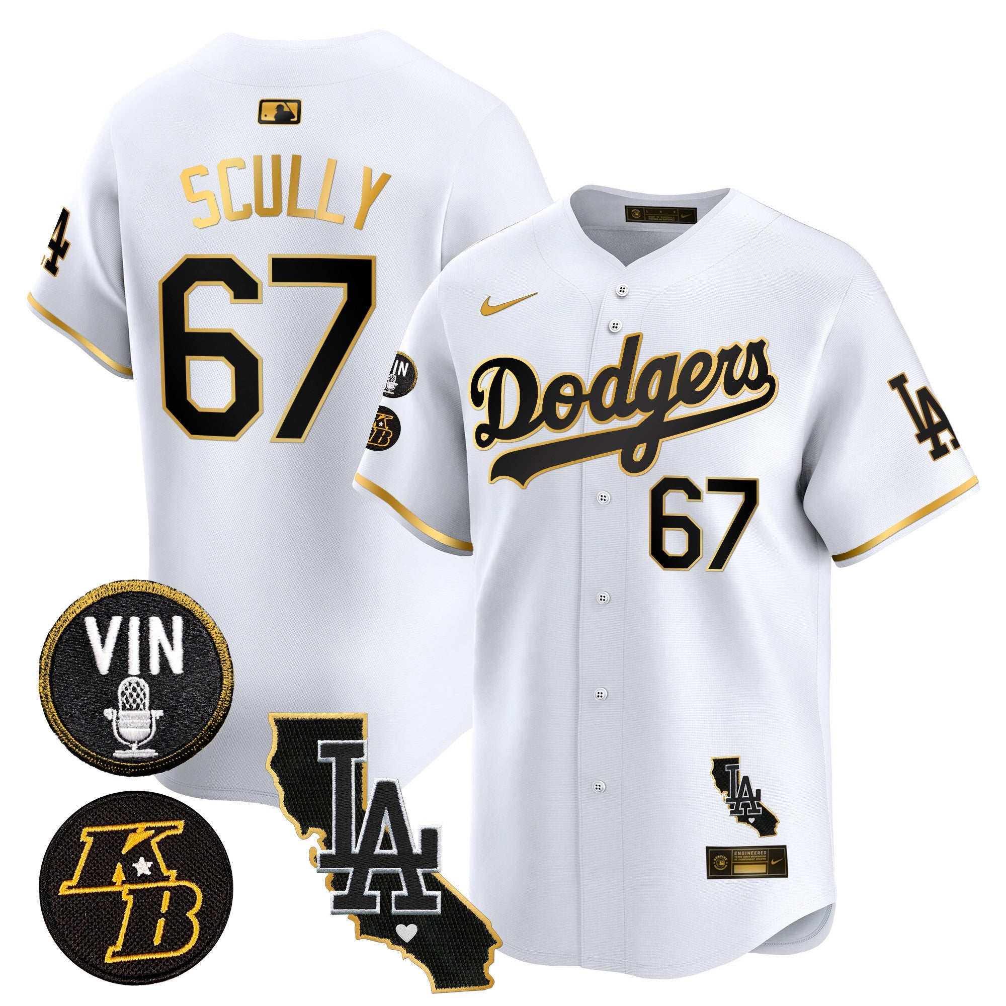 Men’s Vin & Kobe Patch Gold Trim Vapor Premier Limited Jersey V2