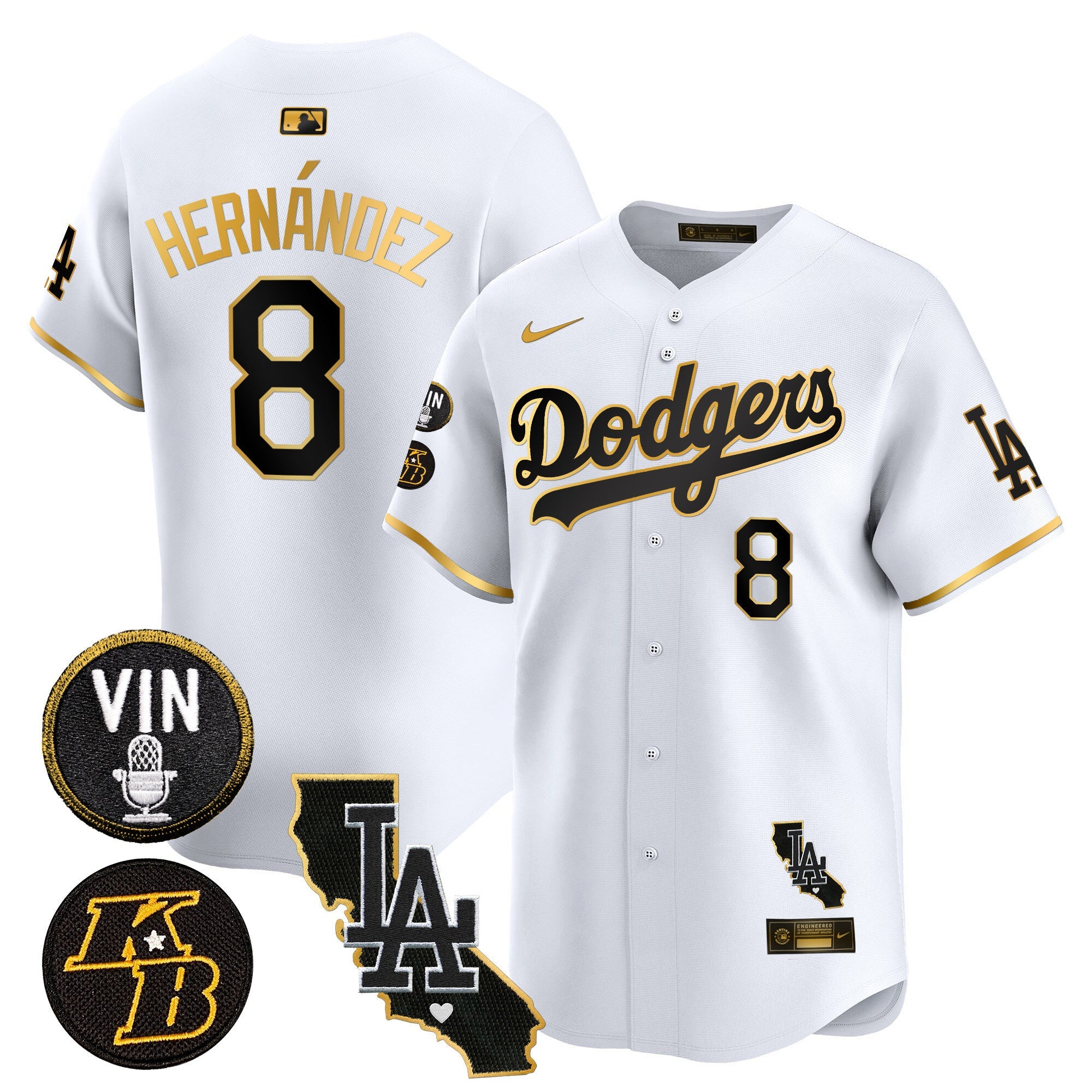 Men’s Vin & Kobe Patch Gold Trim Vapor Premier Limited Jersey V2