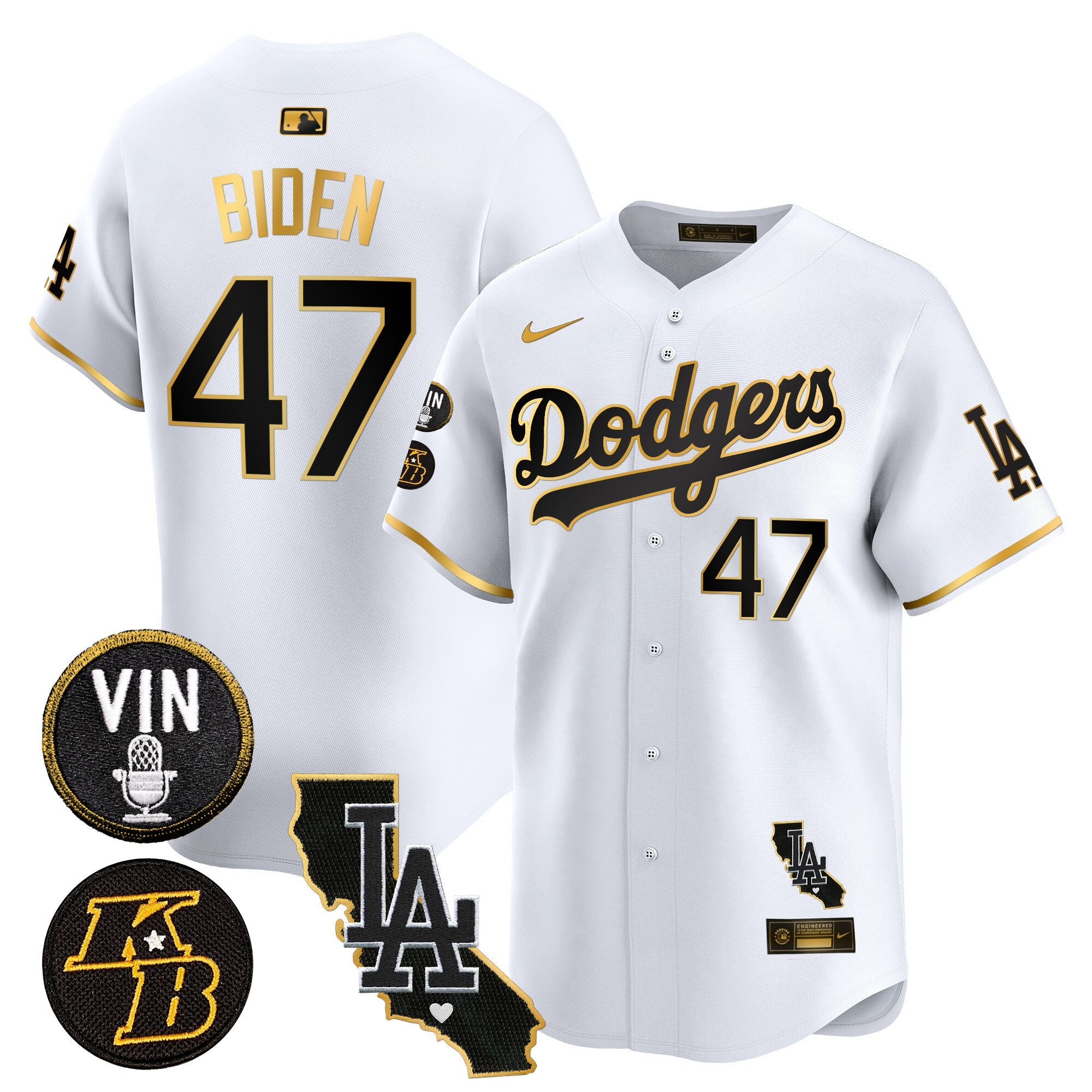 Men’s Vin & Kobe Patch Gold Trim Vapor Premier Limited Jersey V2
