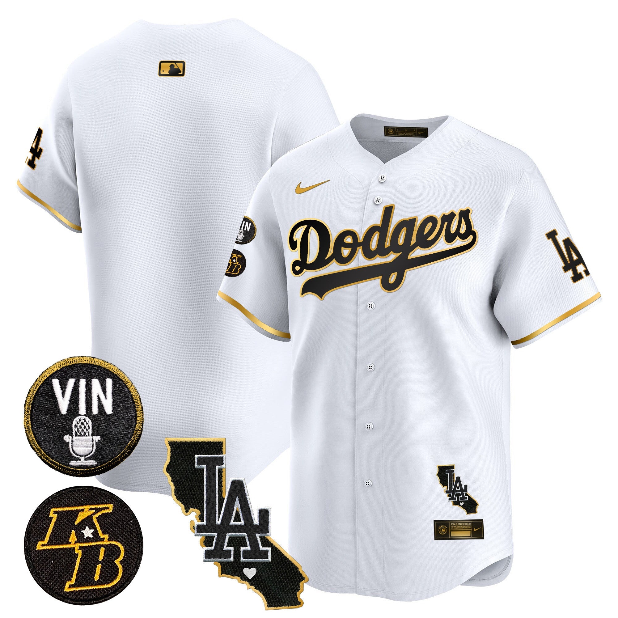 Men’s Vin & Kobe Patch Gold Trim Vapor Premier Limited Jersey V2
