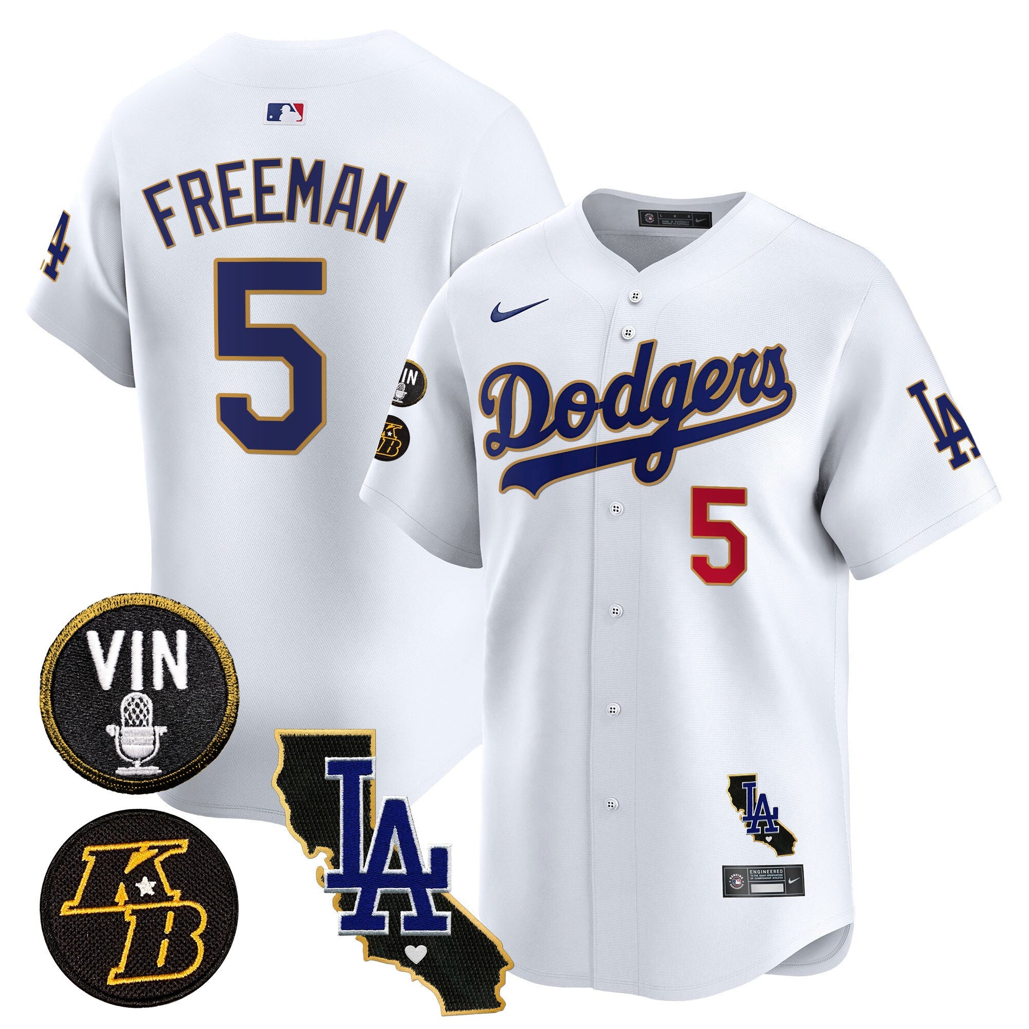 Men’s Vin & Kobe Patch Gold Trim Vapor Premier Limited Jersey V2