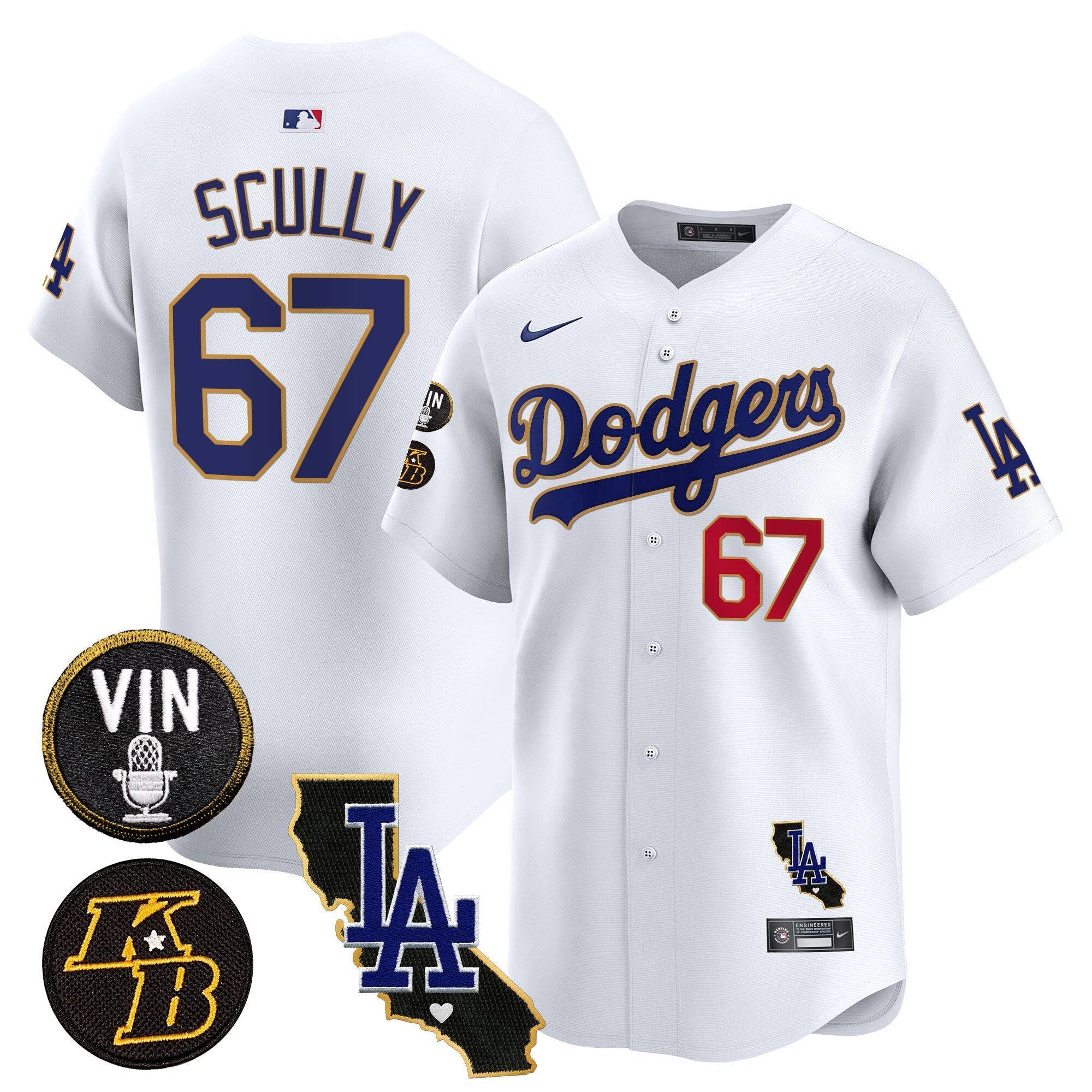 Men’s Vin & Kobe Patch Gold Trim Vapor Premier Limited Jersey V2