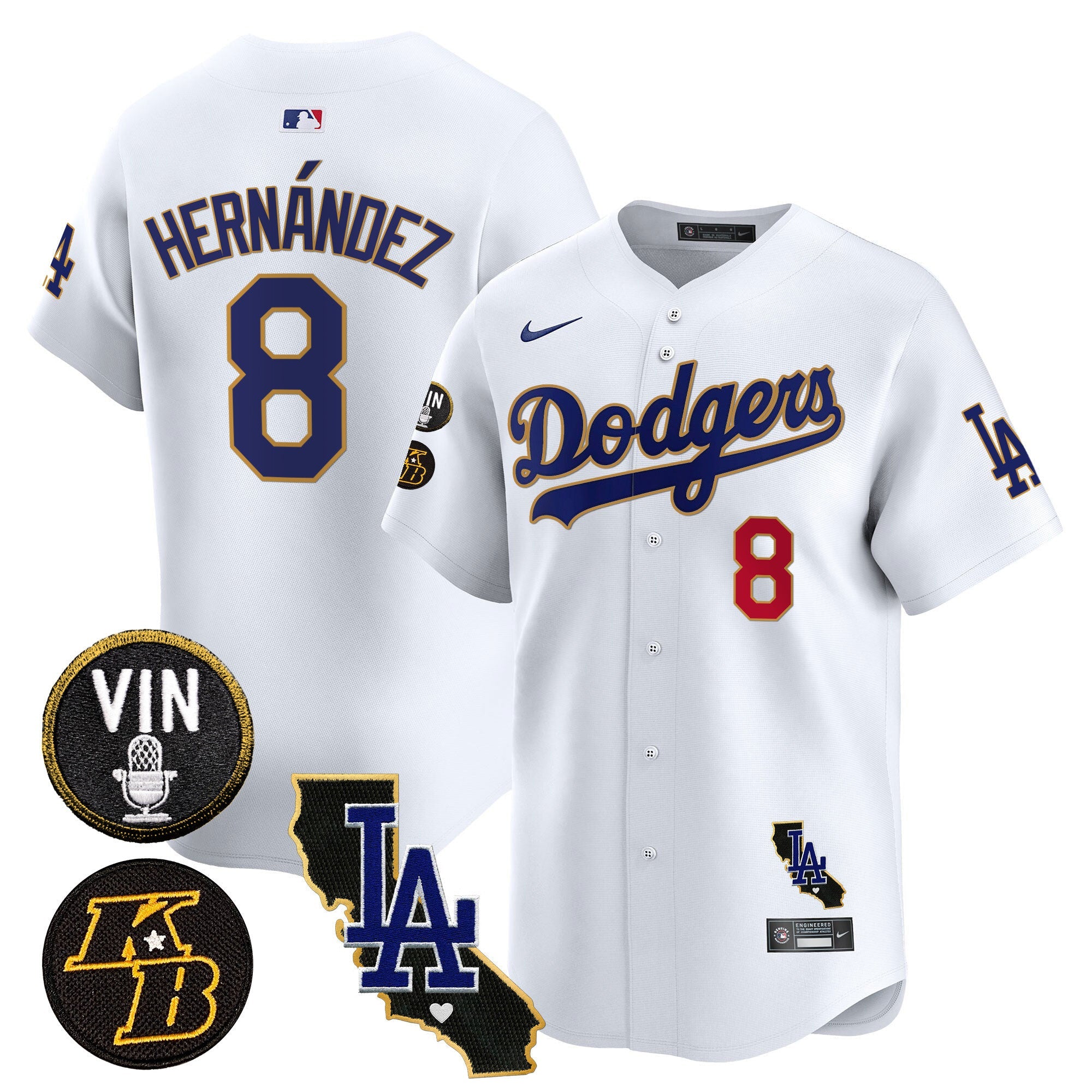 Men’s Vin & Kobe Patch Gold Trim Vapor Premier Limited Jersey V2