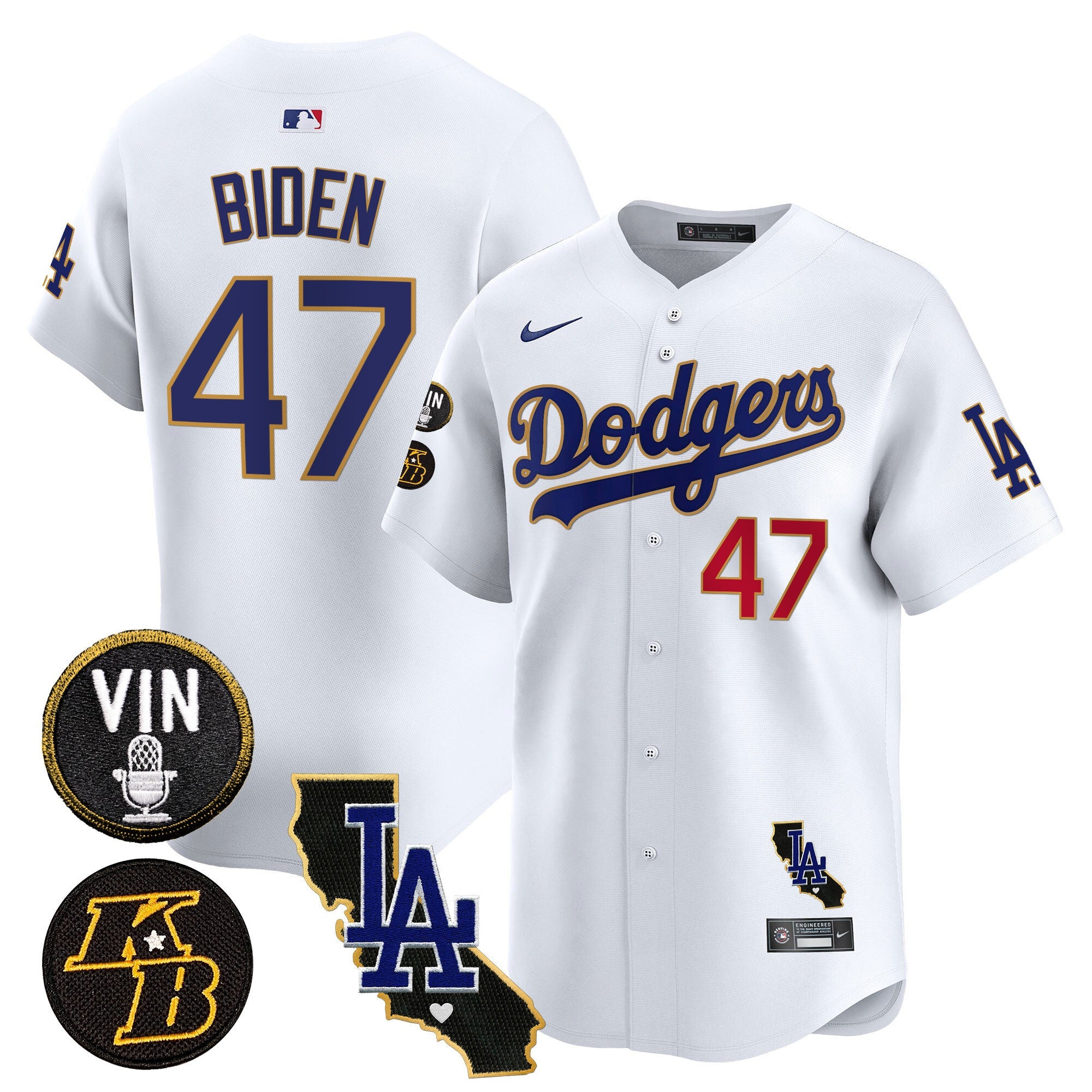 Men’s Vin & Kobe Patch Gold Trim Vapor Premier Limited Jersey V2