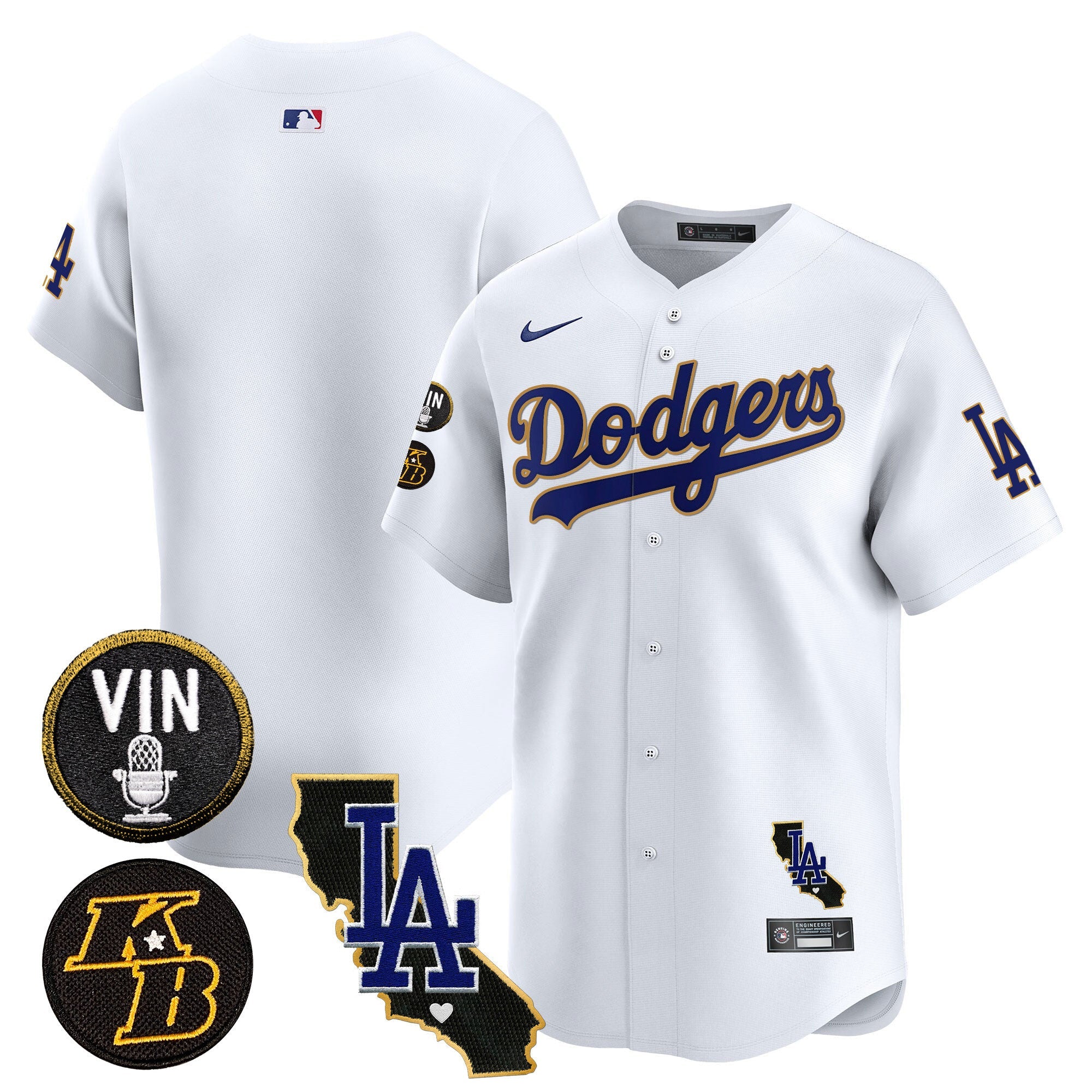 Men’s Vin & Kobe Patch Gold Trim Vapor Premier Limited Jersey V2