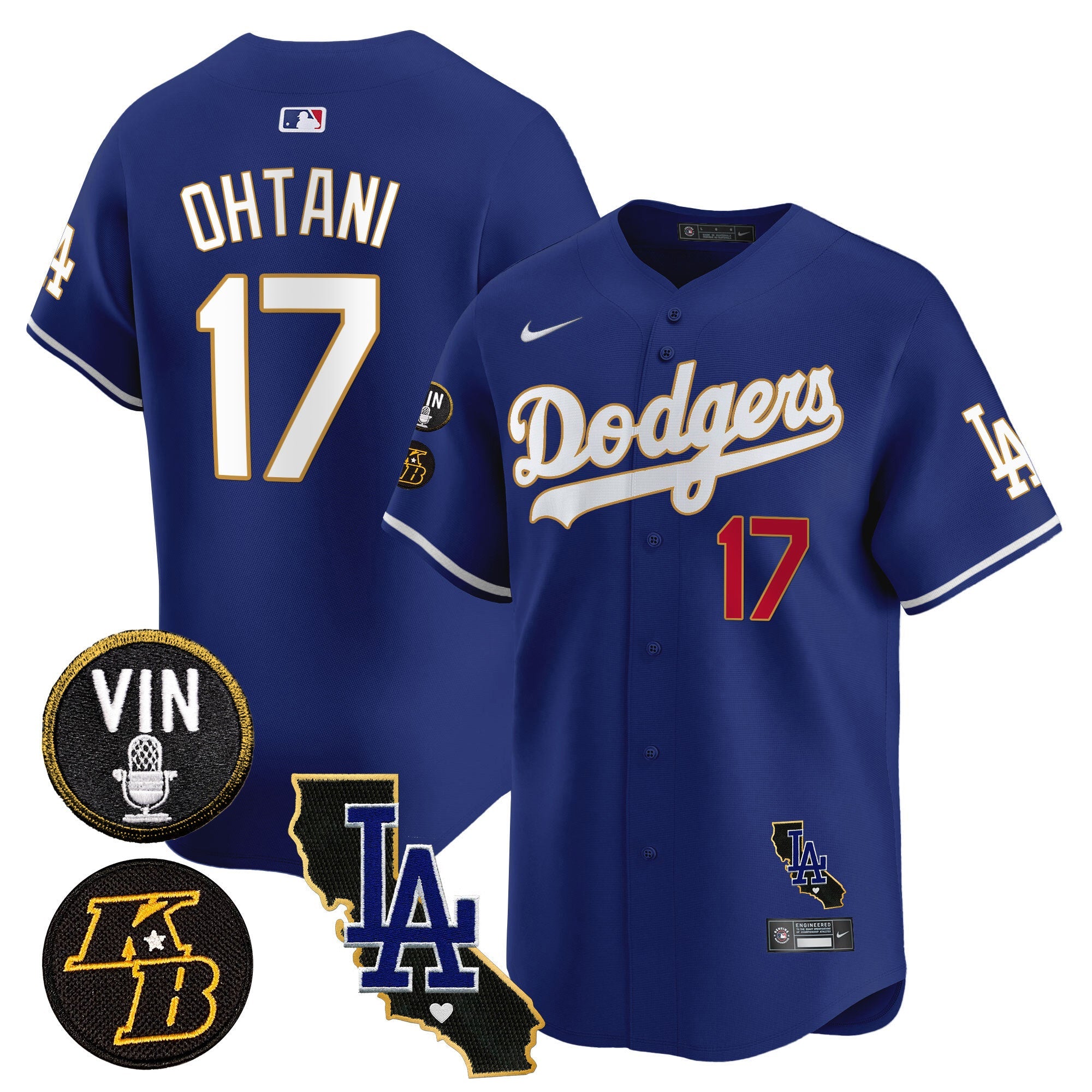 Men’s Vin & Kobe Patch Gold Trim Vapor Premier Limited Jersey V2