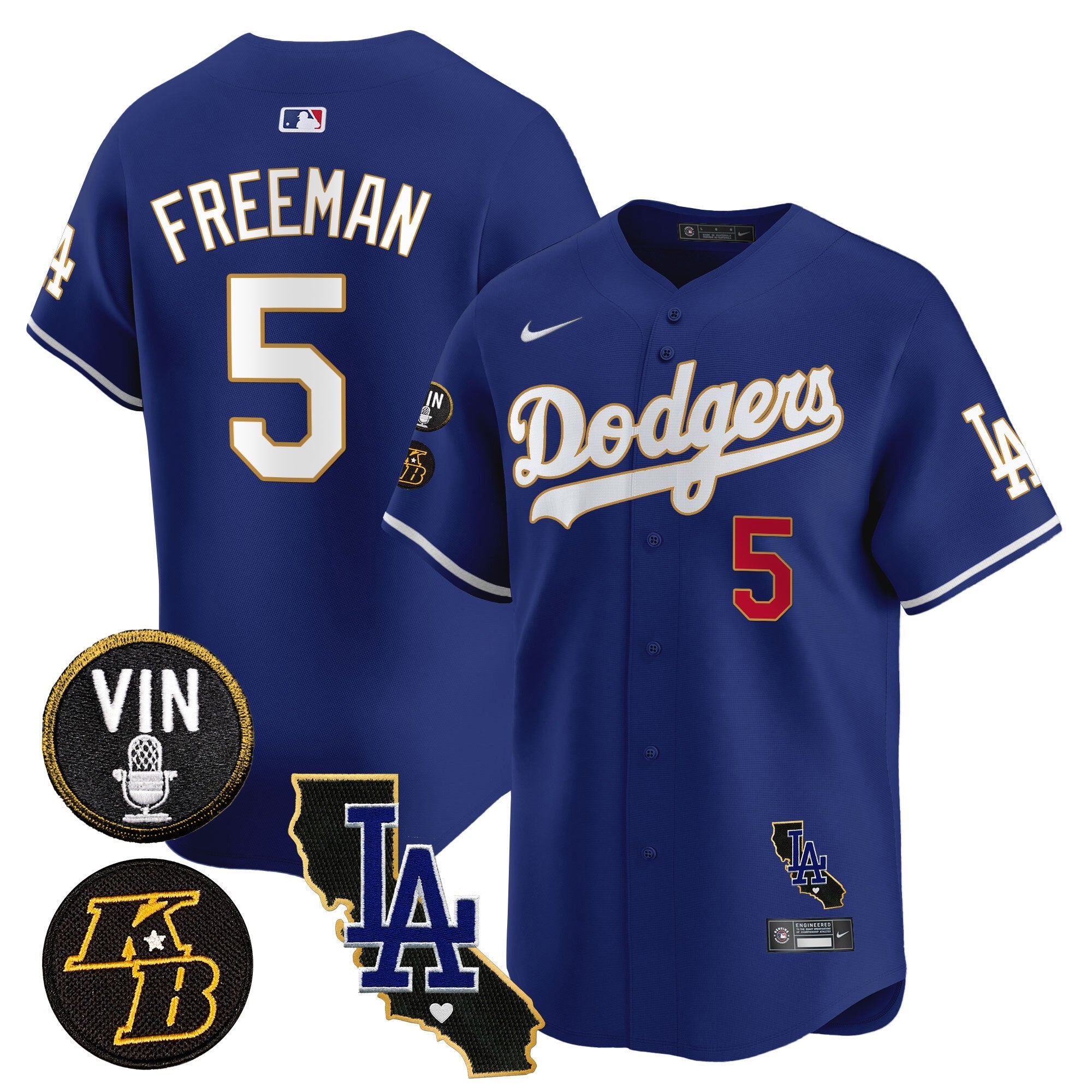 Men’s Vin & Kobe Patch Gold Trim Vapor Premier Limited Jersey V2