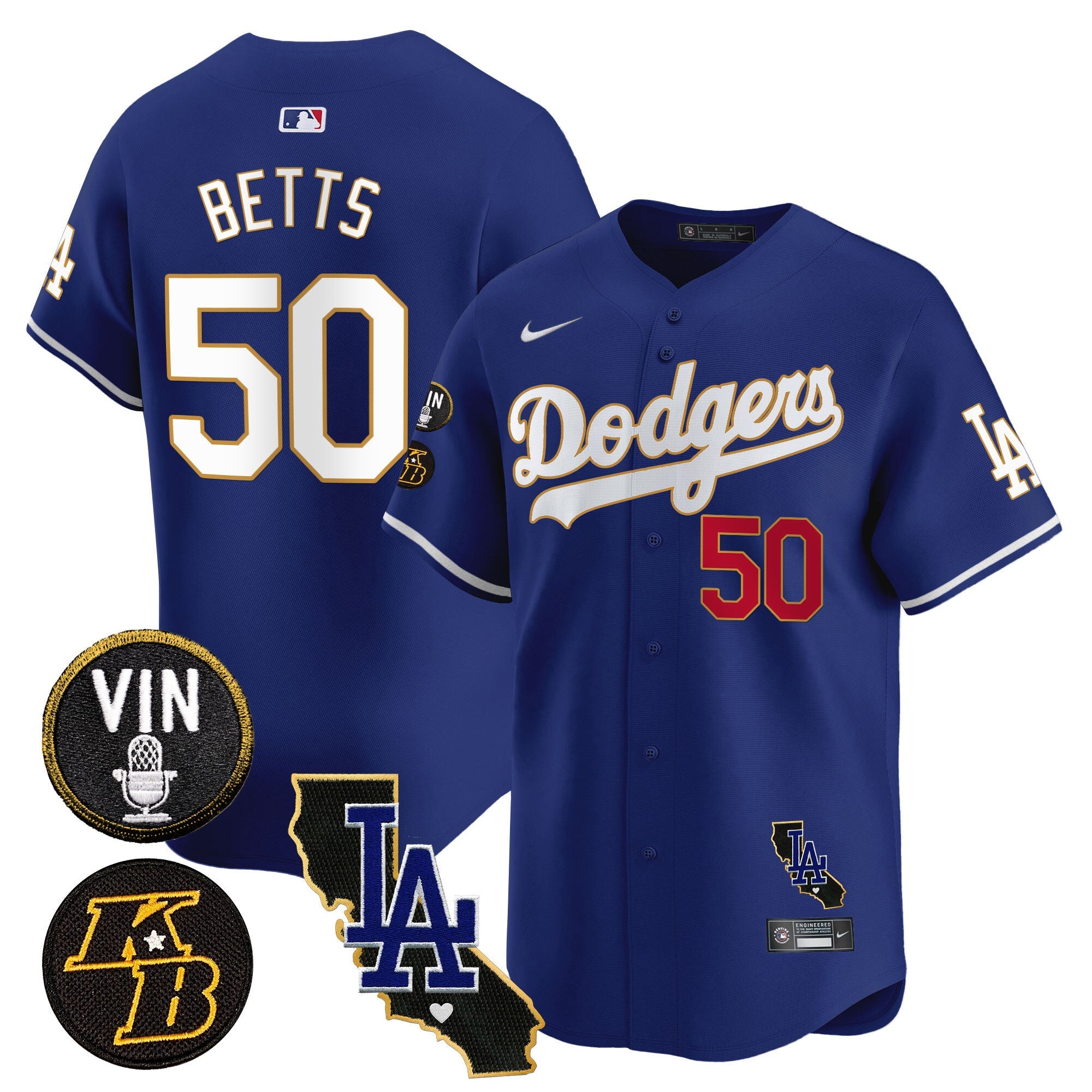 Men’s Vin & Kobe Patch Gold Trim Vapor Premier Limited Jersey V2