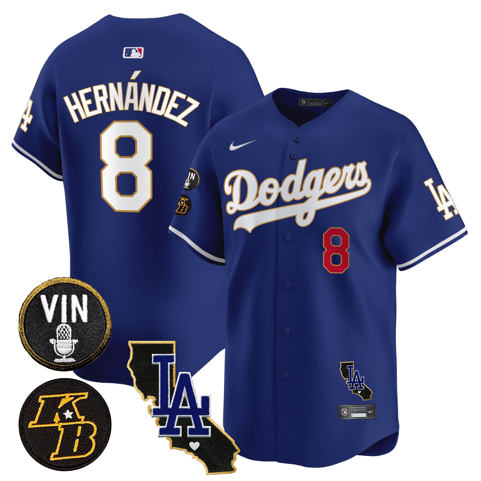 Men’s Vin & Kobe Patch Gold Trim Vapor Premier Limited Jersey V2