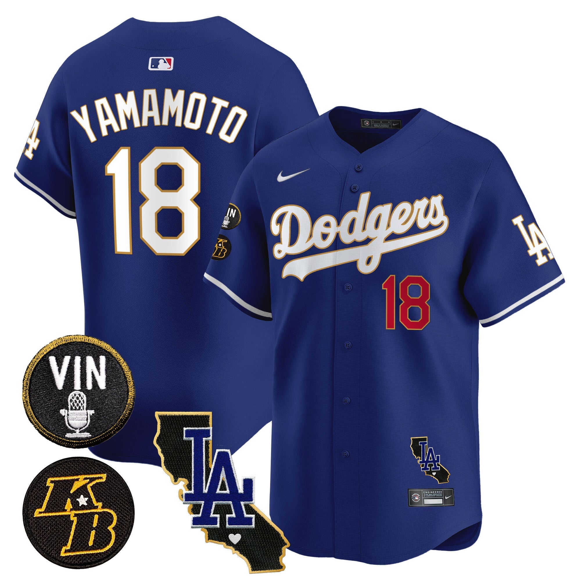 Men’s Vin & Kobe Patch Gold Trim Vapor Premier Limited Jersey V2