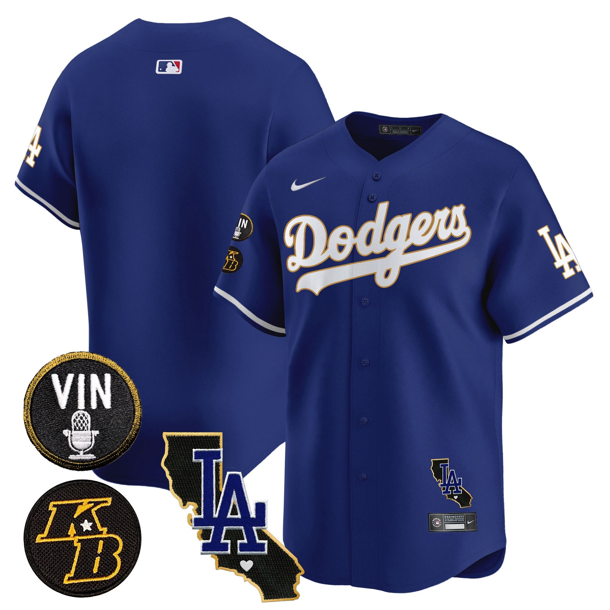 Men’s Vin & Kobe Patch Gold Trim Vapor Premier Limited Jersey V2