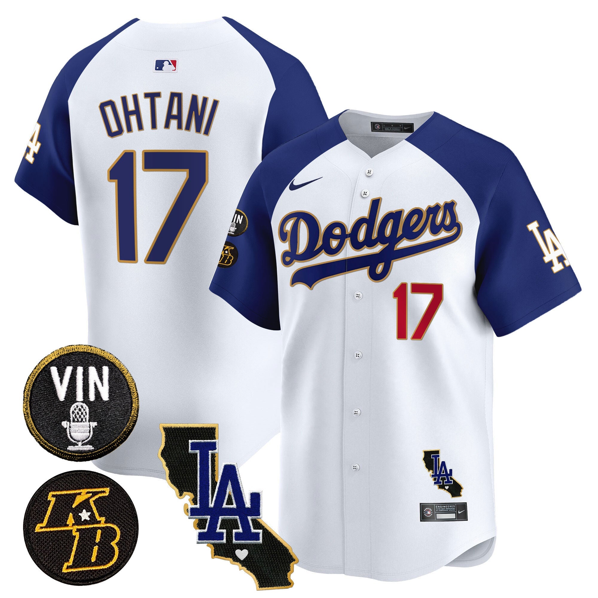 Men’s Vin & Kobe Patch Gold Trim Vapor Premier Limited Jersey V2