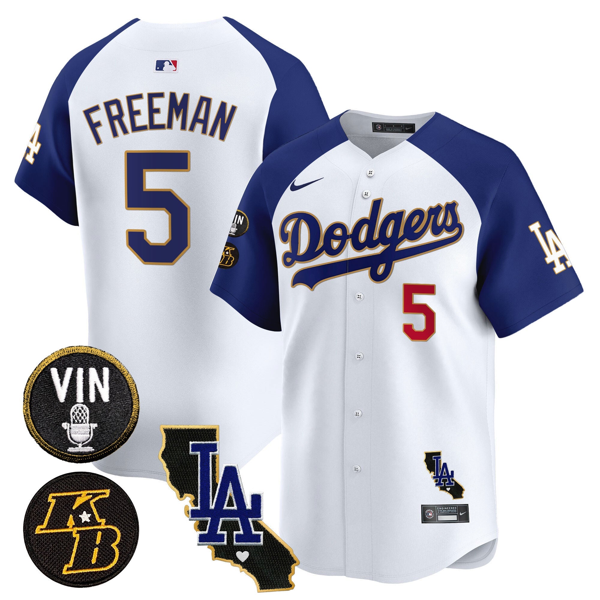 Men’s Vin & Kobe Patch Gold Trim Vapor Premier Limited Jersey V2