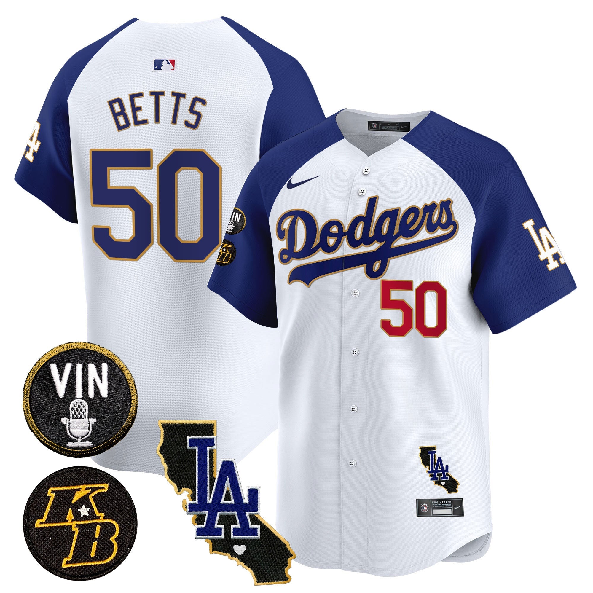 Men’s Vin & Kobe Patch Gold Trim Vapor Premier Limited Jersey V2