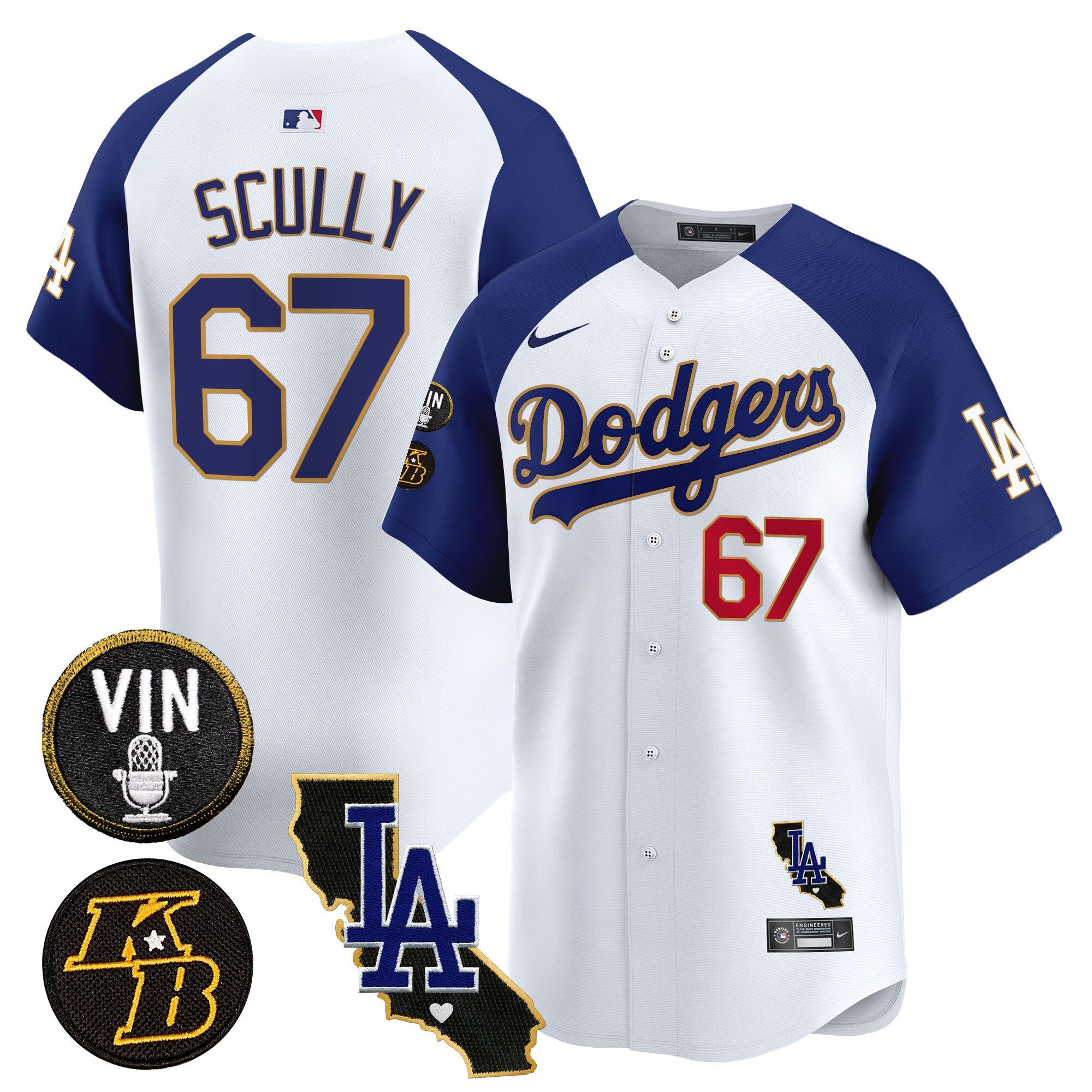 Men’s Vin & Kobe Patch Gold Trim Vapor Premier Limited Jersey V2
