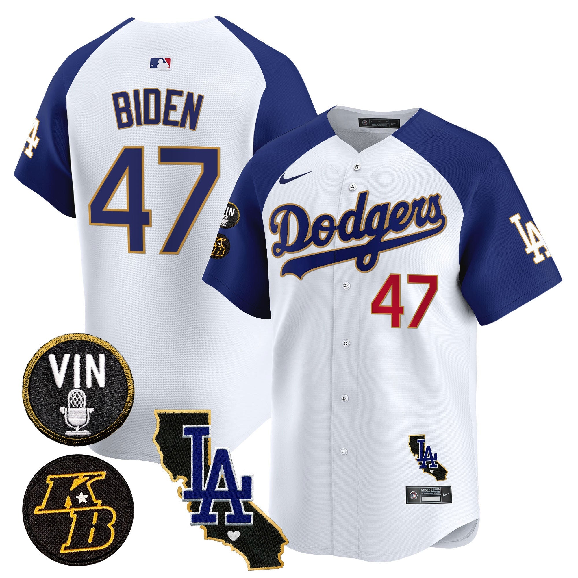 Men’s Vin & Kobe Patch Gold Trim Vapor Premier Limited Jersey V2