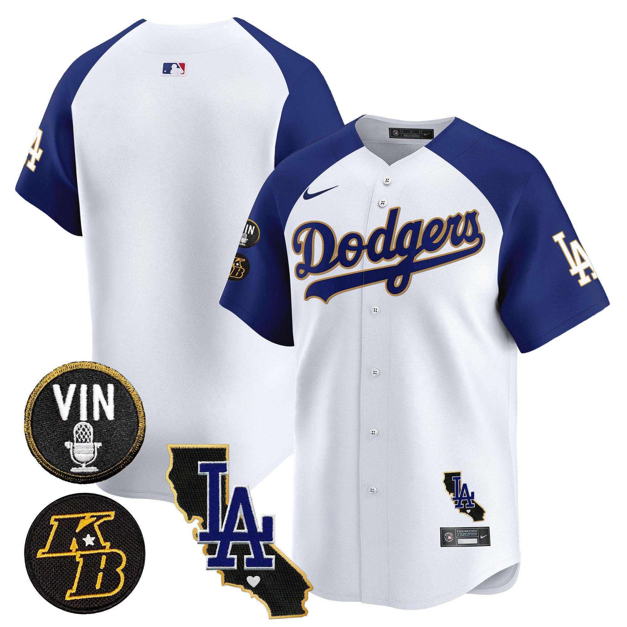 Men’s Vin & Kobe Patch Gold Trim Vapor Premier Limited Jersey V2