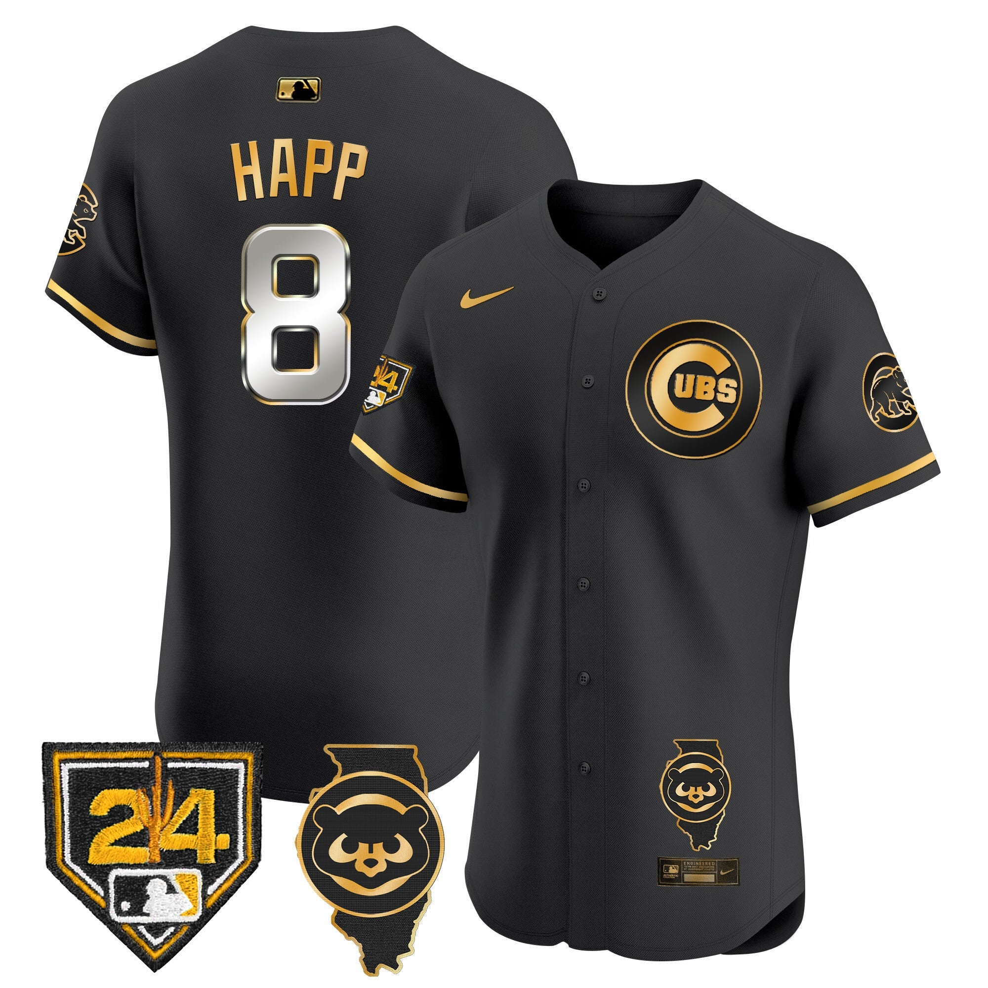 Men’s Chicago Spring Training & Illinois Patch Vapor Premier Elite Jersey