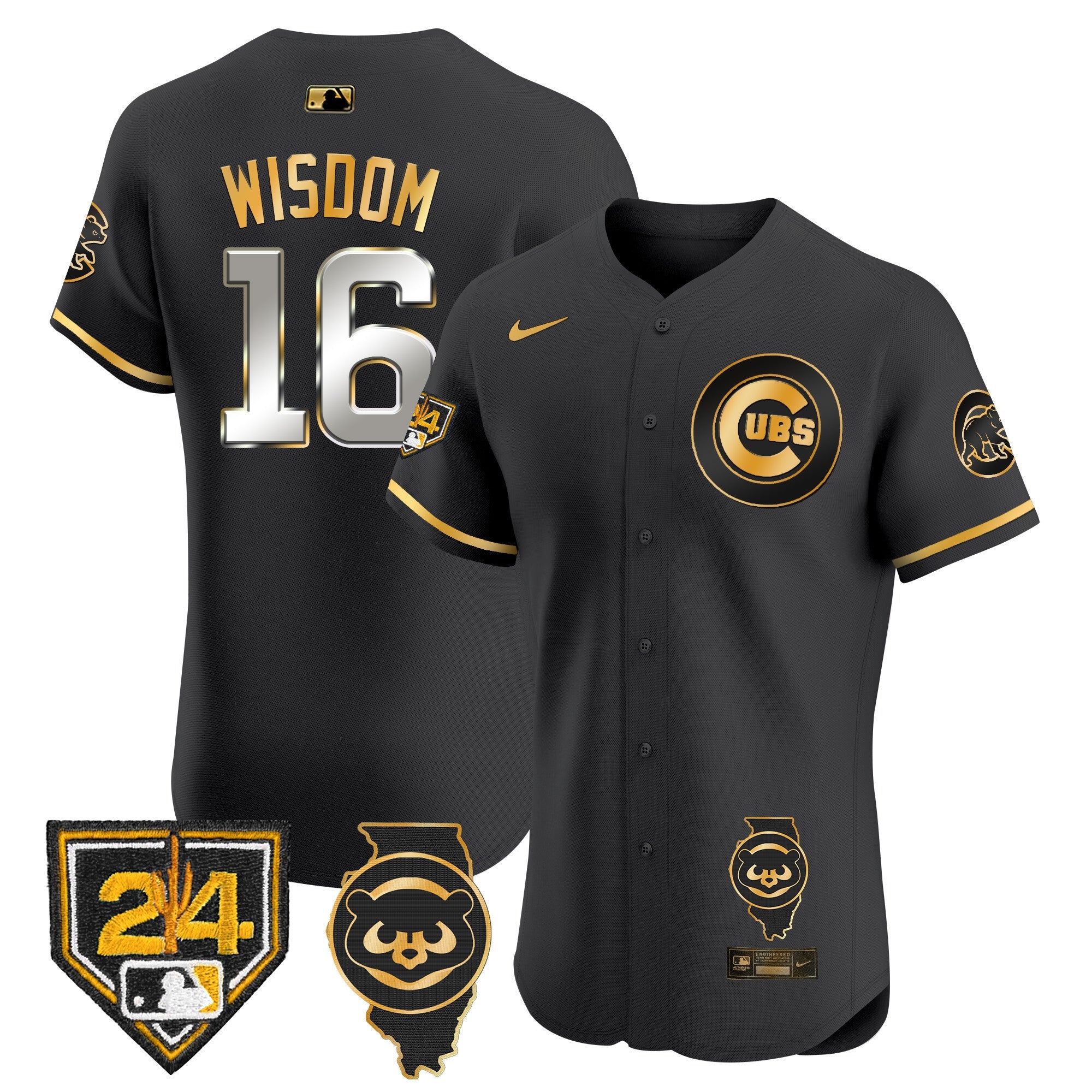 Men’s Chicago Spring Training & Illinois Patch Vapor Premier Elite Jersey