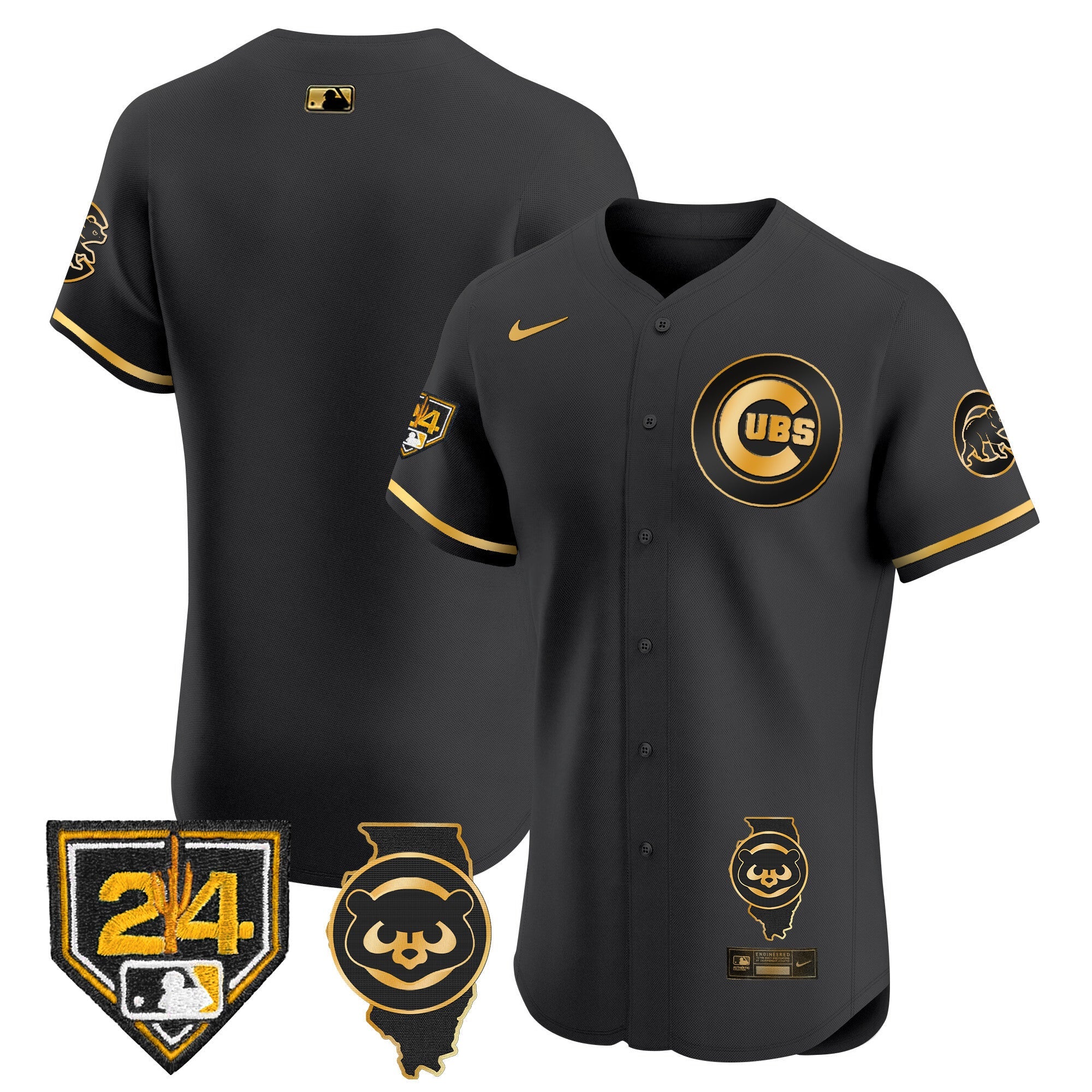 Men’s Chicago Spring Training & Illinois Patch Vapor Premier Elite Jersey