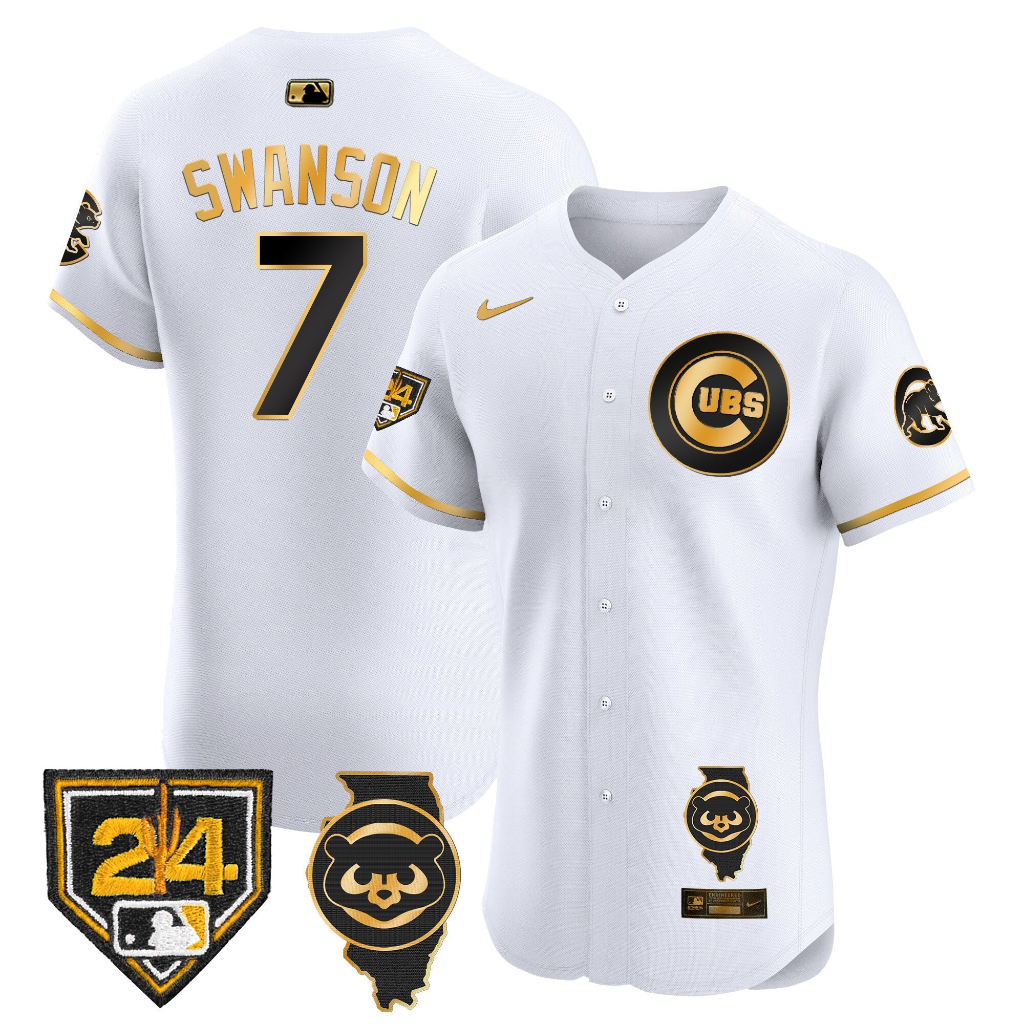 Men’s Chicago Spring Training & Illinois Patch Vapor Premier Elite Jersey