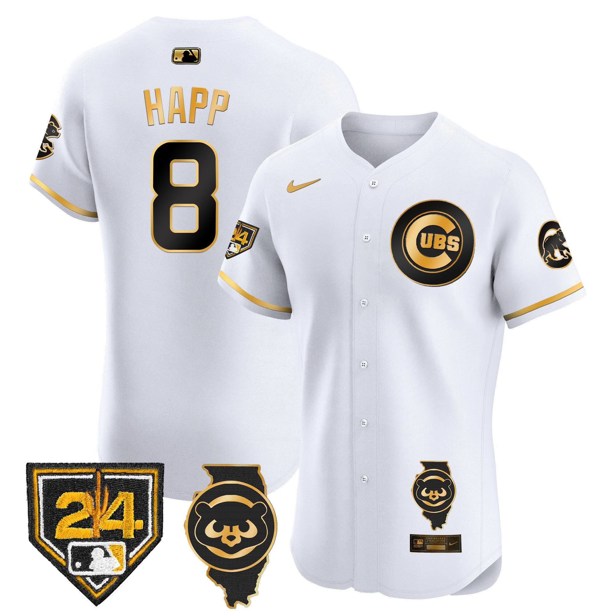 Men’s Chicago Spring Training & Illinois Patch Vapor Premier Elite Jersey