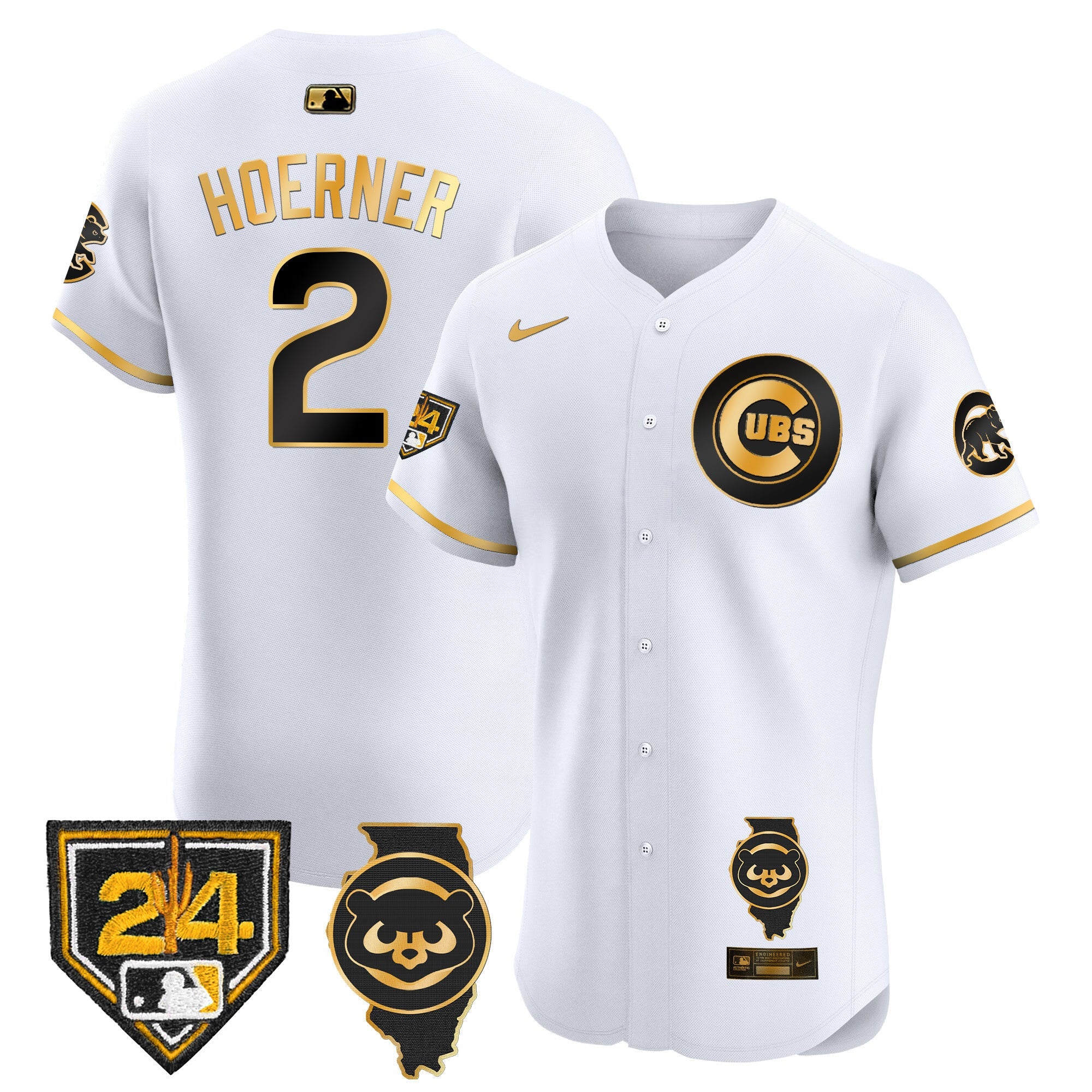 Men’s Chicago Spring Training & Illinois Patch Vapor Premier Elite Jersey