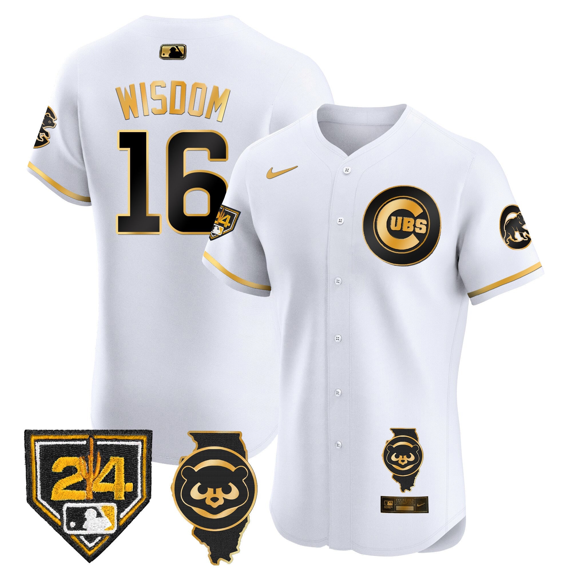 Men’s Chicago Spring Training & Illinois Patch Vapor Premier Elite Jersey