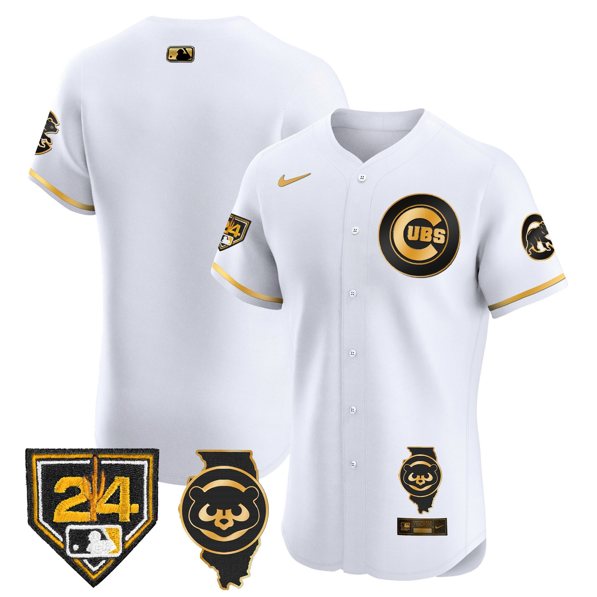 Men’s Chicago Spring Training & Illinois Patch Vapor Premier Elite Jersey