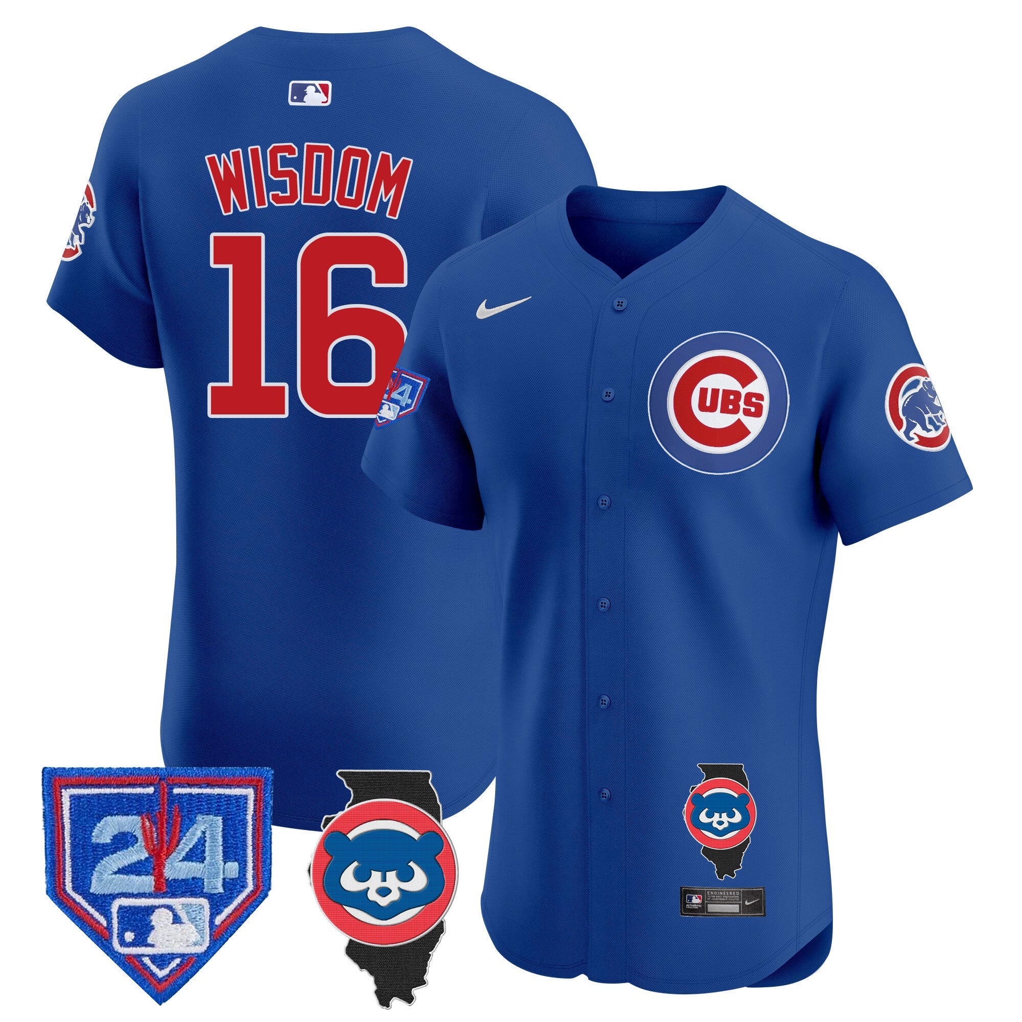 Men’s Chicago Spring Training & Illinois Patch Vapor Premier Elite Jersey