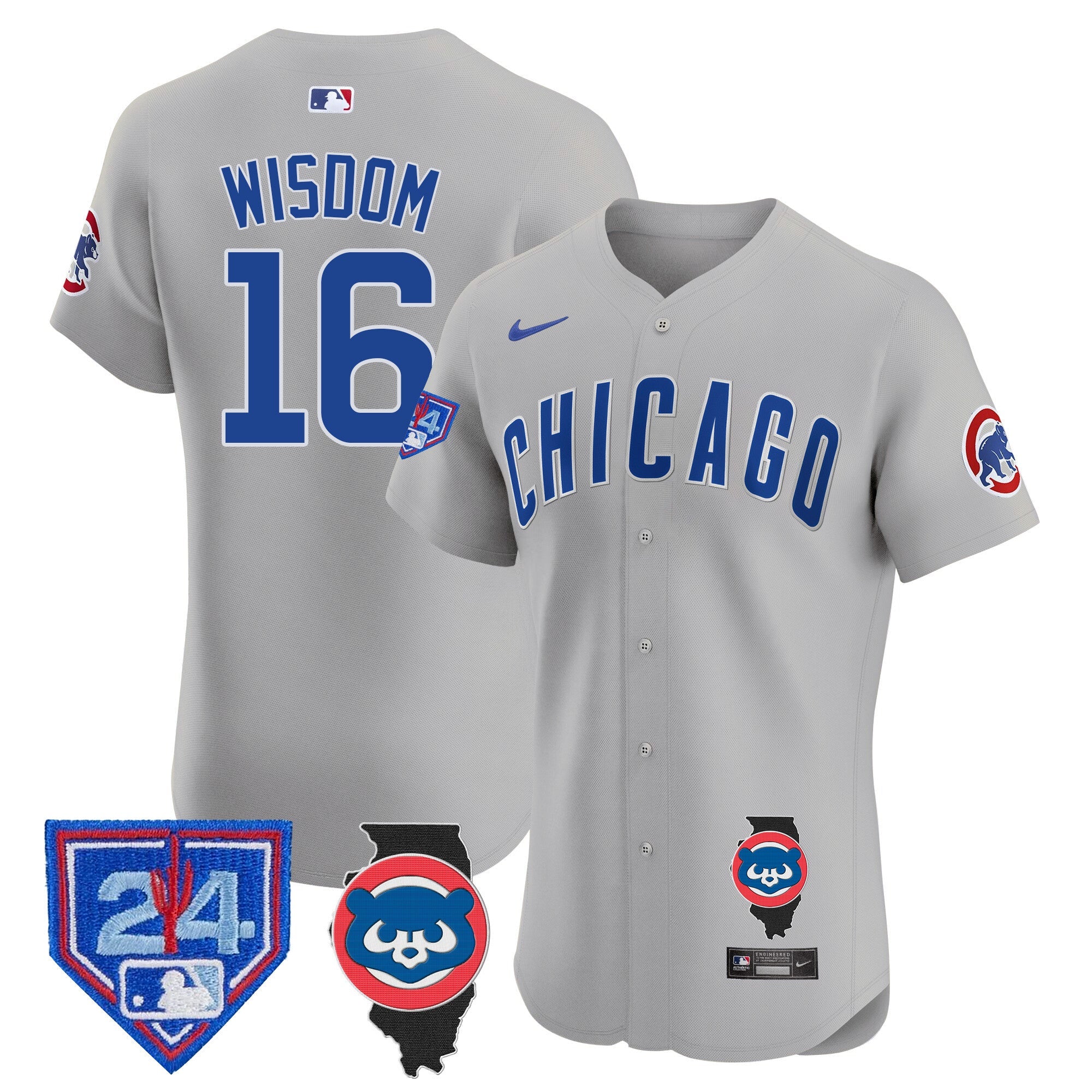 Men’s Chicago Spring Training & Illinois Patch Vapor Premier Elite Jersey